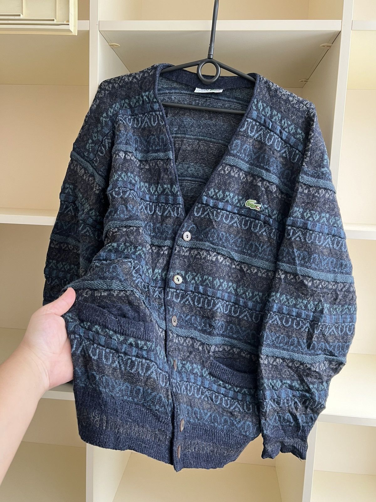 Lacoste Vintage 1990s Lacoste Cardigan Sweater Size US L / EU 52-54 / 3 - 9 Thumbnail