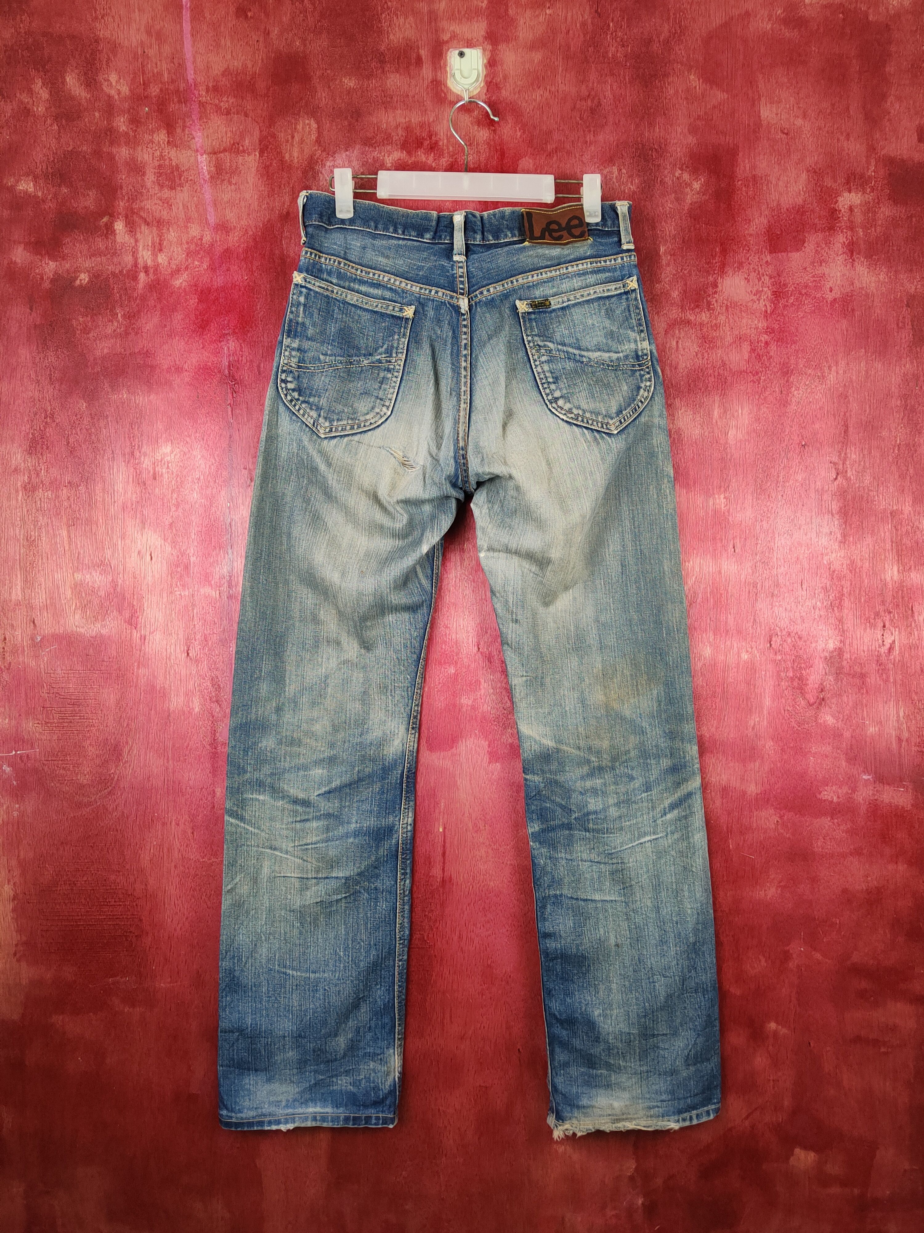 Japanese Brand Lee Dark Blue Faded Distressed Ripped Jeans #S1696 Size US 30 / EU 46 - 7 Thumbnail