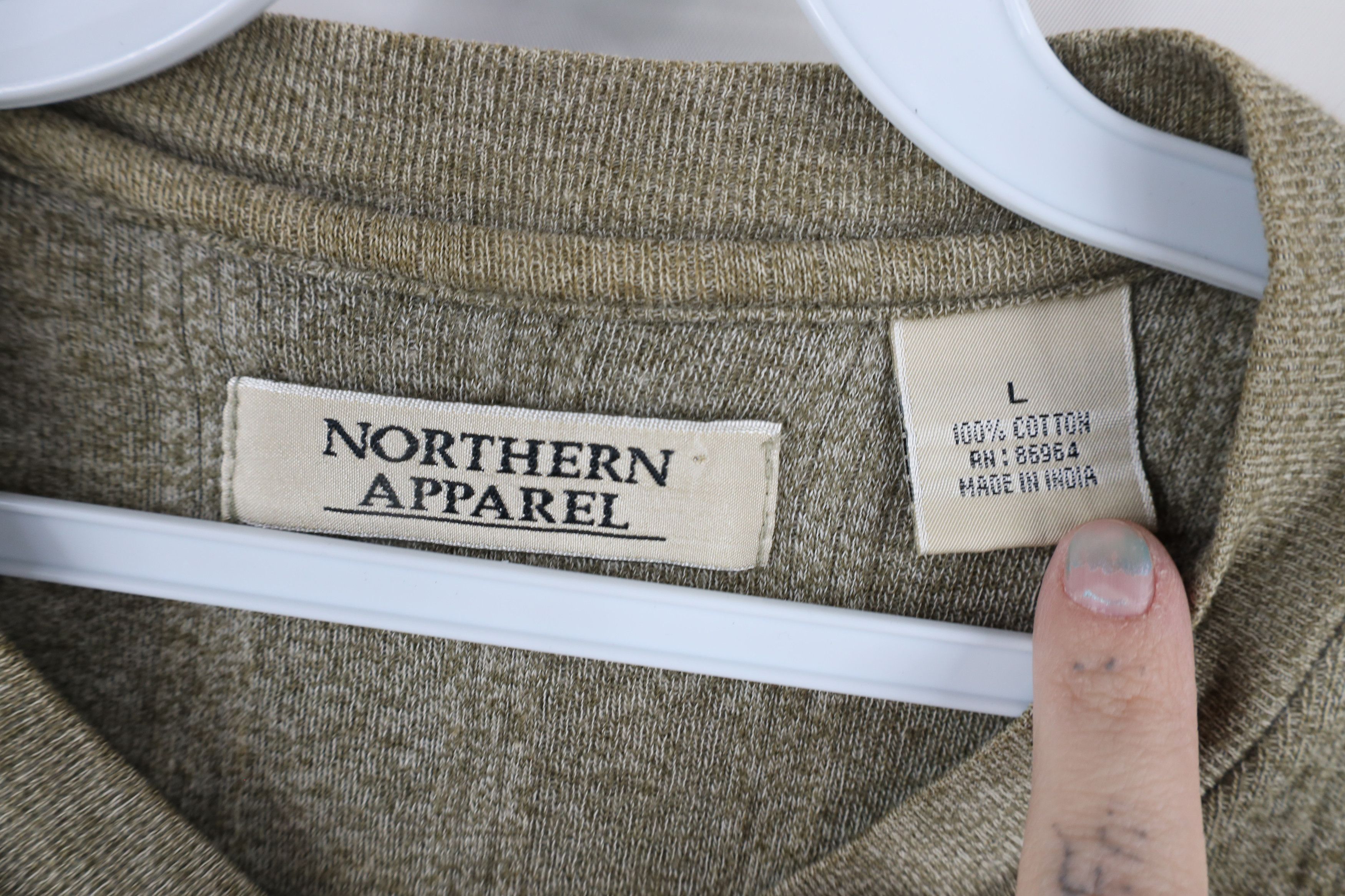 Vintage Vintage 90s Streetwear Knit Henley T-Shirt Heather Green Size US L / EU 52-54 / 3 - 5 Thumbnail