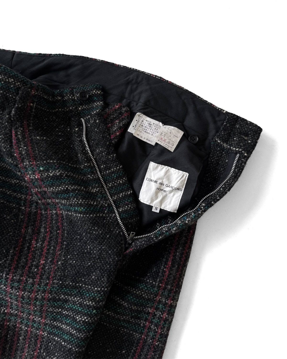 Comme des Garcons Homme 90s COMME des GARÇONS VINTAGE WOOL TWEED PLAID TROUSERS Size US 30 / EU 46 - 3 Thumbnail