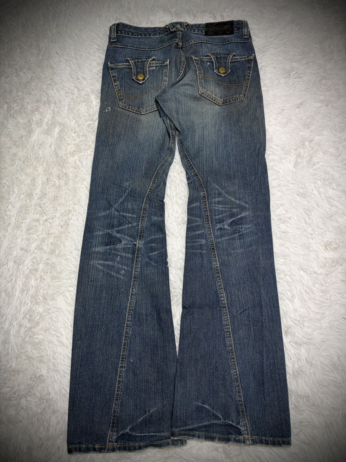 Japanese Brand Rare Lee riders twisted flared mudwash jeans Size US 32 / EU 48 - 7 Thumbnail