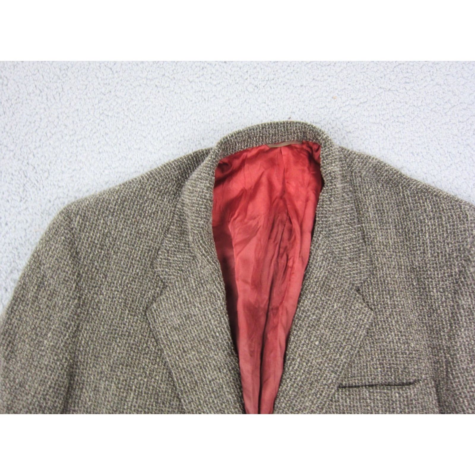 The Territory Ahead Territory Ahead Blazer Mens 44 L Green Black Wool Tweed Short Notch 3-Button Single-Breasted Vintage Jacket US Made Mens Size 44R - 2 Thumbnail