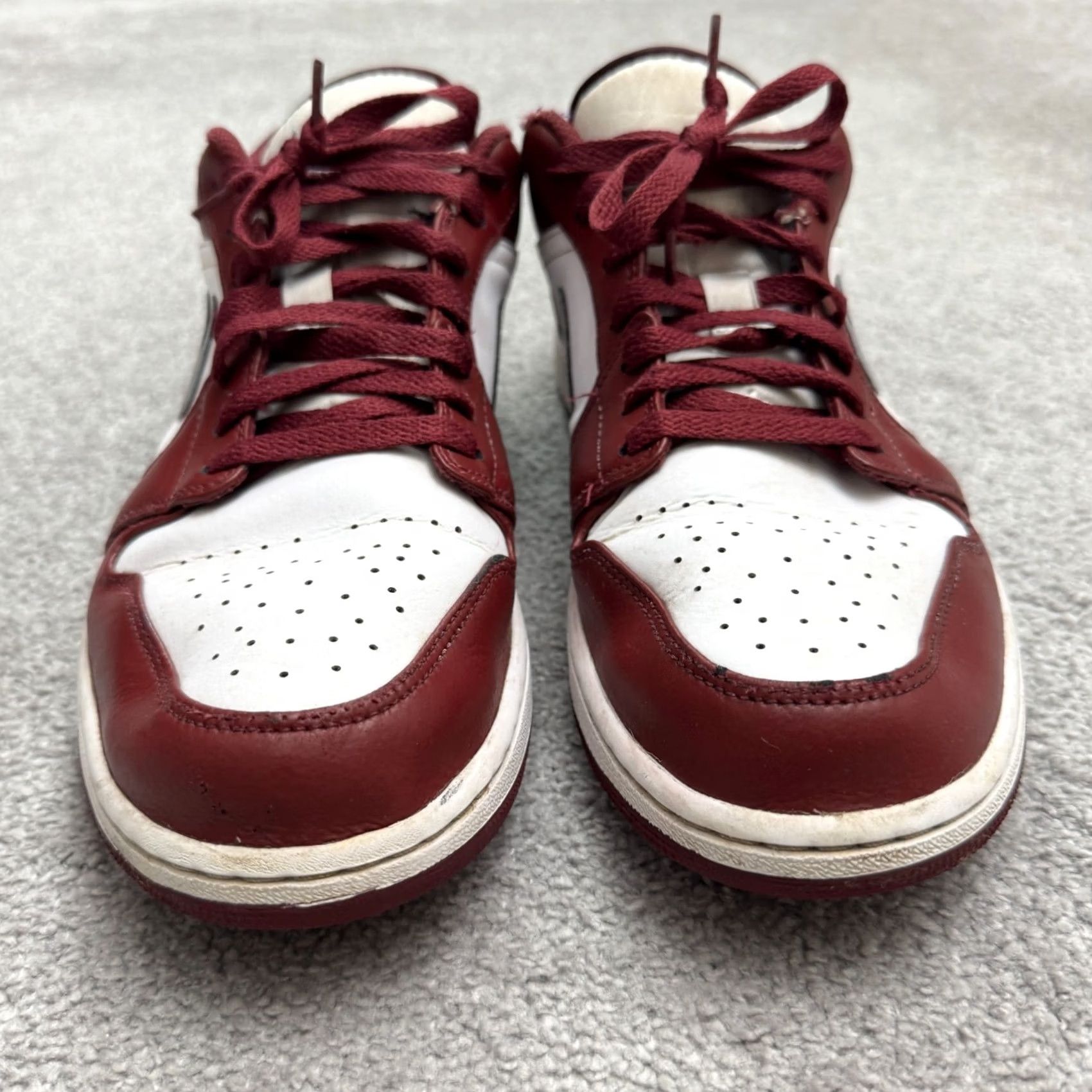 Nike Nike Air Jordan 1 Low Bordeaux White Cherrywood Red Cement Gray Sneakers Mens 12 Size US 12 / EU 45 - 3 Thumbnail