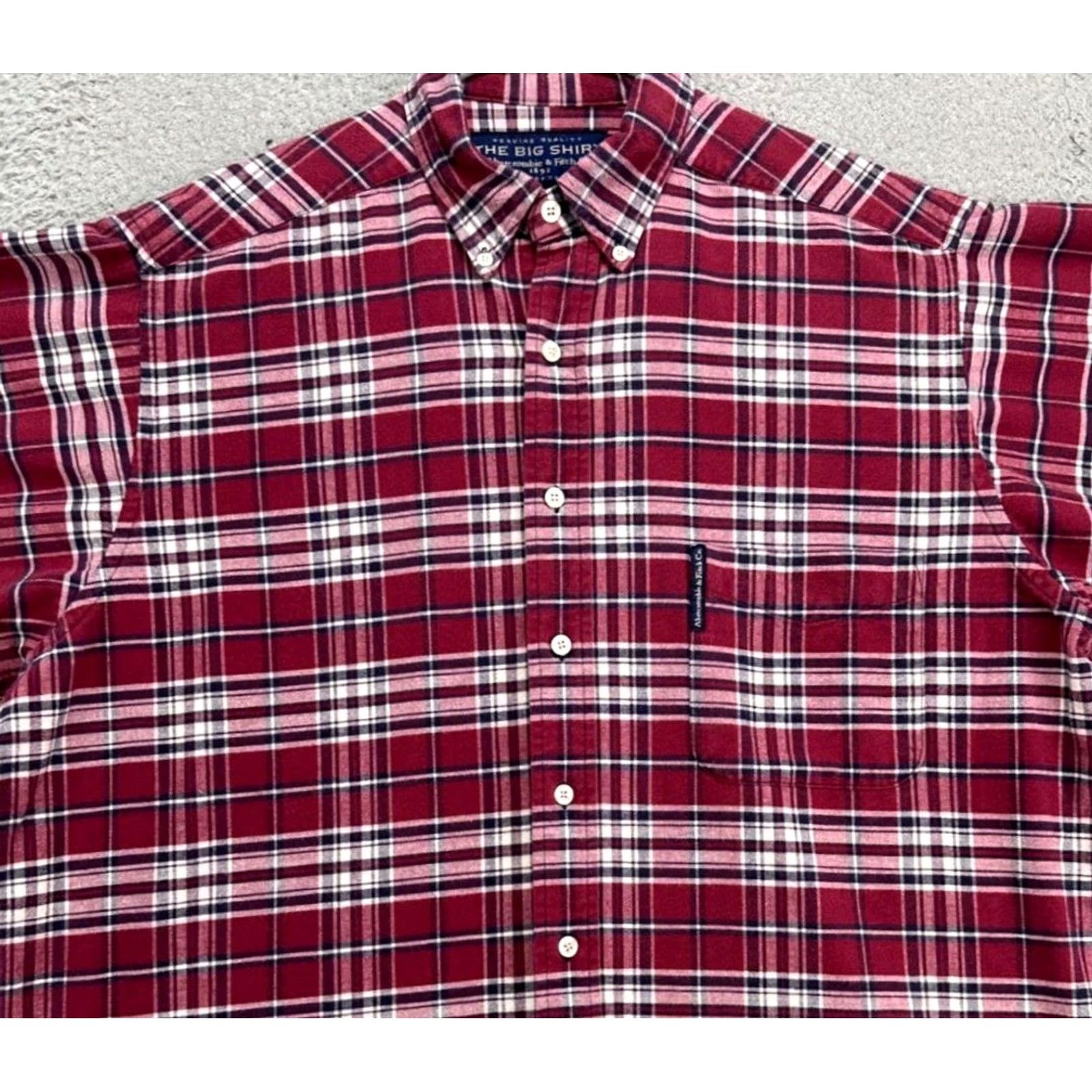Abercrombie & Fitch Abercrombie Fitch Shirt Mens Medium Red Plaid The Big Shirt Oversized Flannel Size US M / EU 48-50 / 2 - 2 Thumbnail
