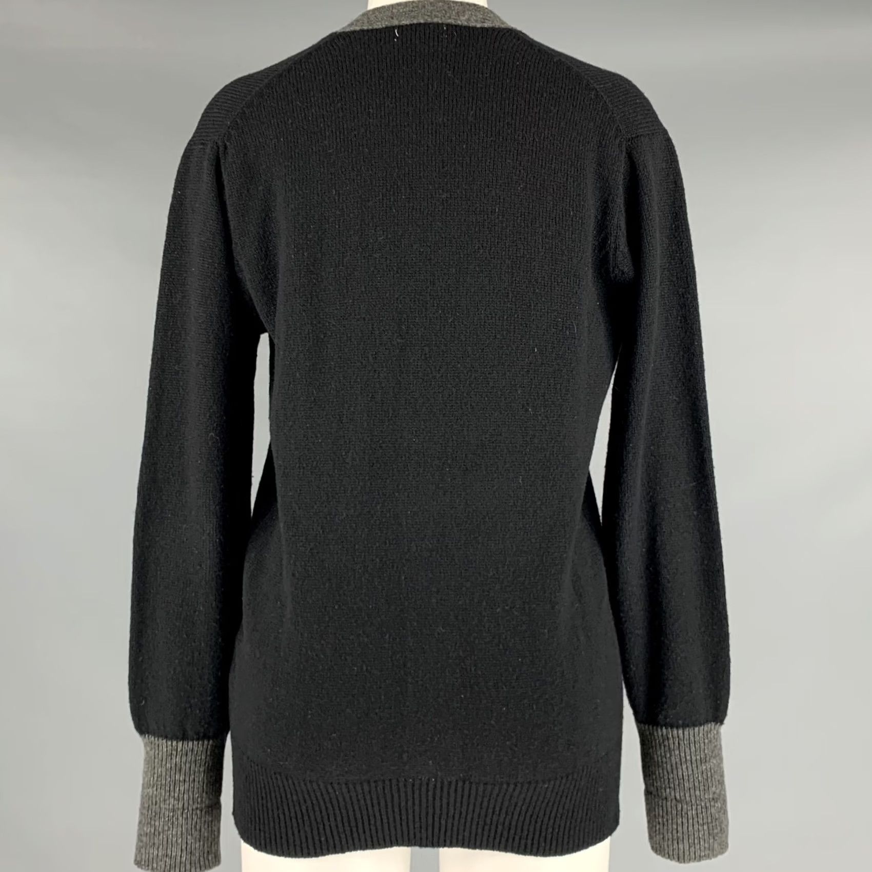 Comme des Garcons Girl VINTAGE COMME des GARCONS 1980s Cardigan S Black Wool Knit Buttoned Womens Size S / US 4 / IT 40 - 3 Thumbnail