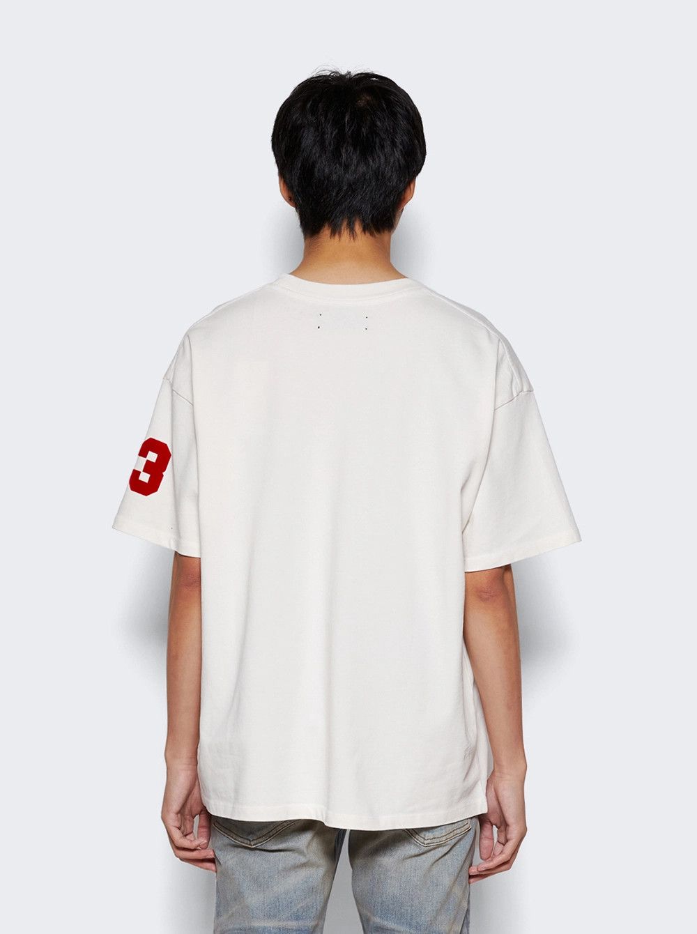 Amiri o1w1db11224 Flocked Hockey Skater T-Shirt in White Size US XXL / EU 58 / 5 - 5 Thumbnail
