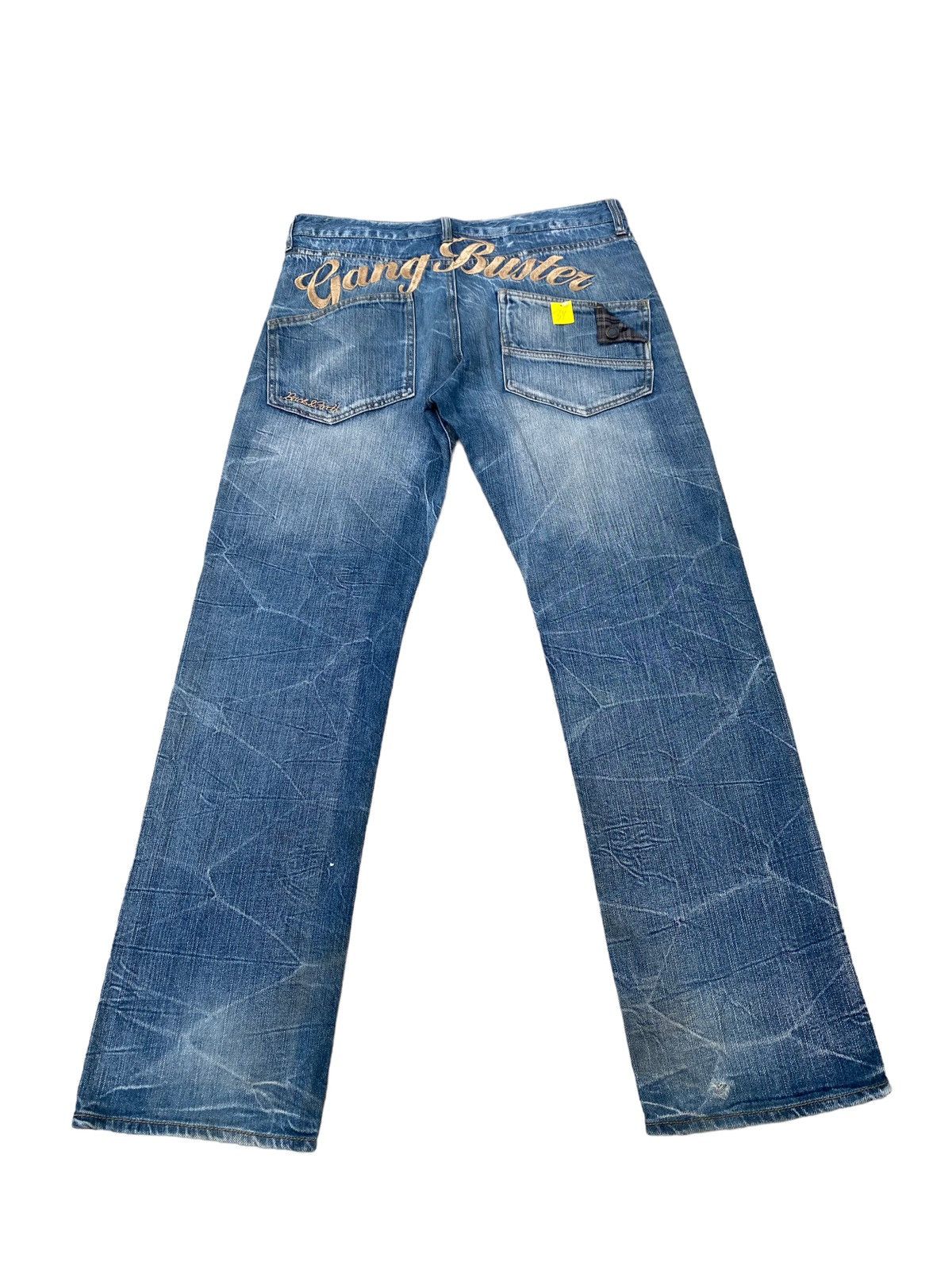 Japanese Brand Vintage Gang Buster Spellout Distressed Pant Size US 34 / EU 50 - 1 Thumbnail