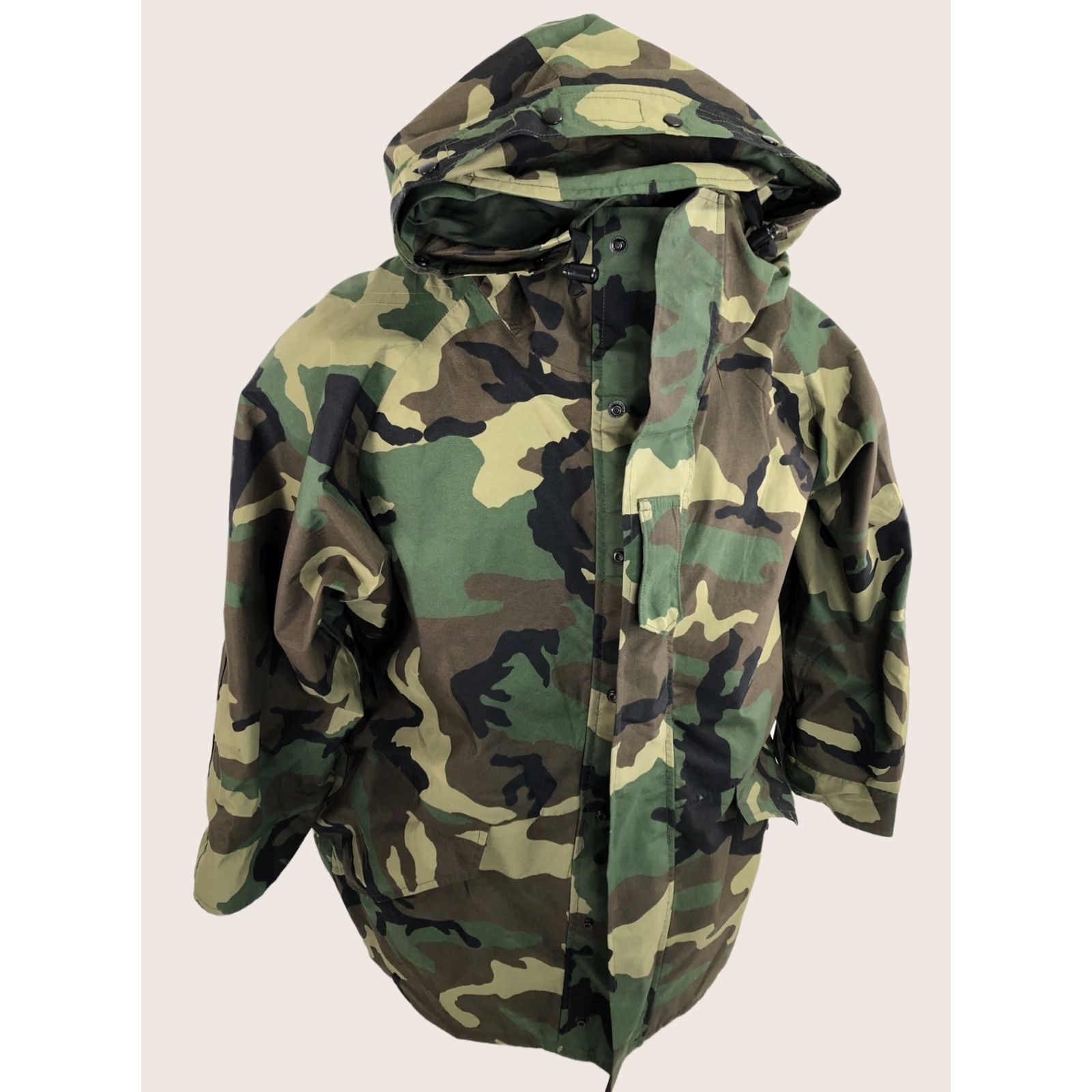 Vintage COLD WEATHER PARKA Camouflage Military JACKET Short Large Size US 33 - 1 Thumbnail