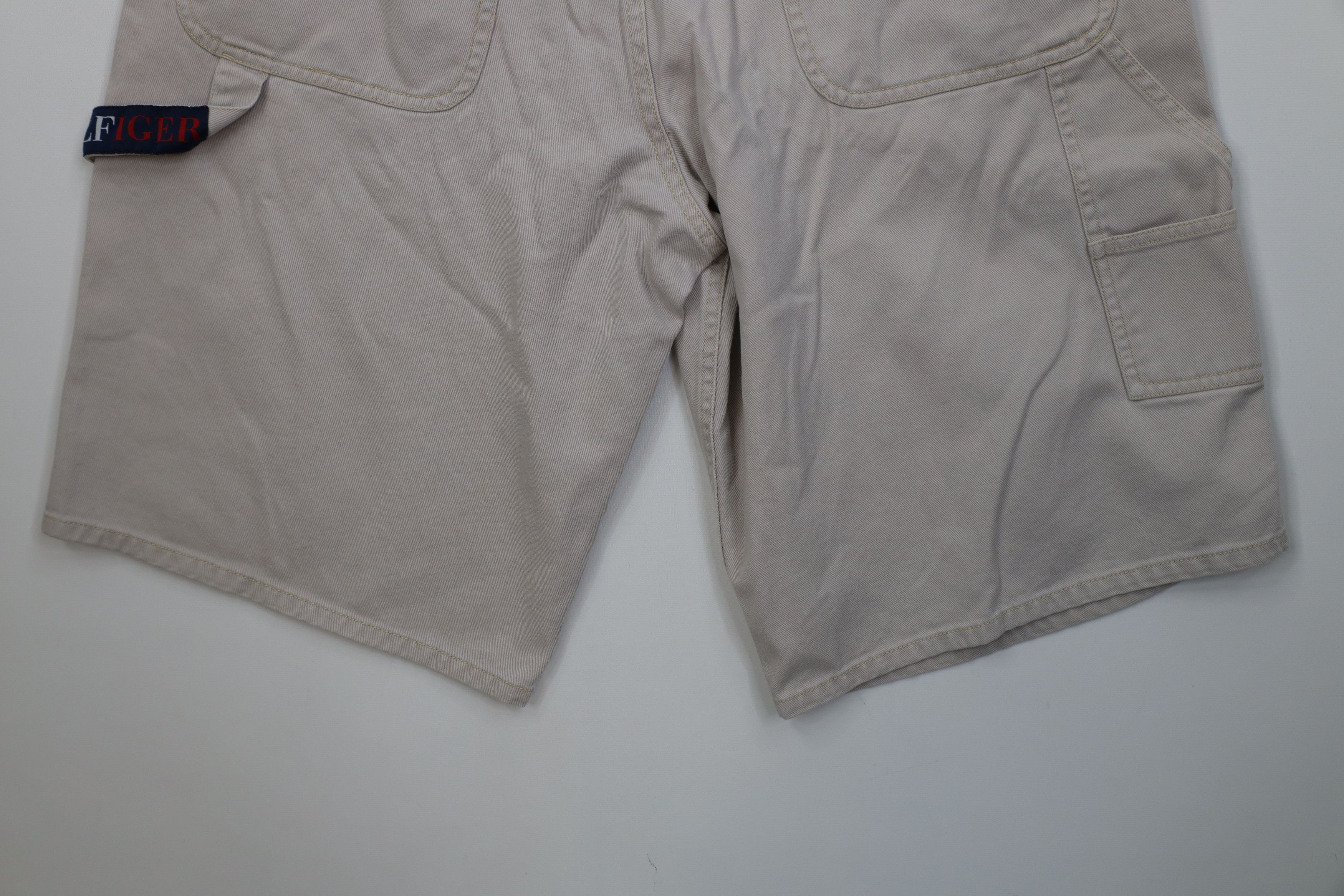 Tommy Hilfiger Vintage 90s Tommy Hilfiger Baggy Dungaree Denim Shorts Gray Size US 32 / EU 48 - 13 Thumbnail