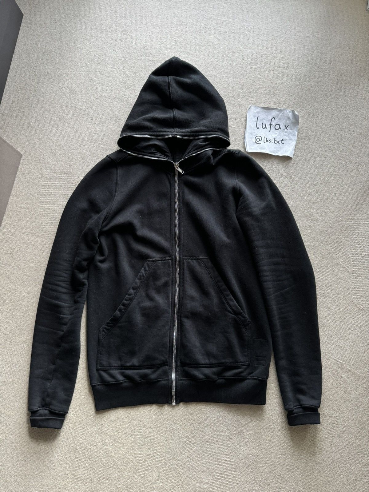 image of Rick Owens x Rick Owens Drkshdw Used Ss17 Gimp Zip Up Hoodie Drkshdw Black Felpa Cotton (Size Large