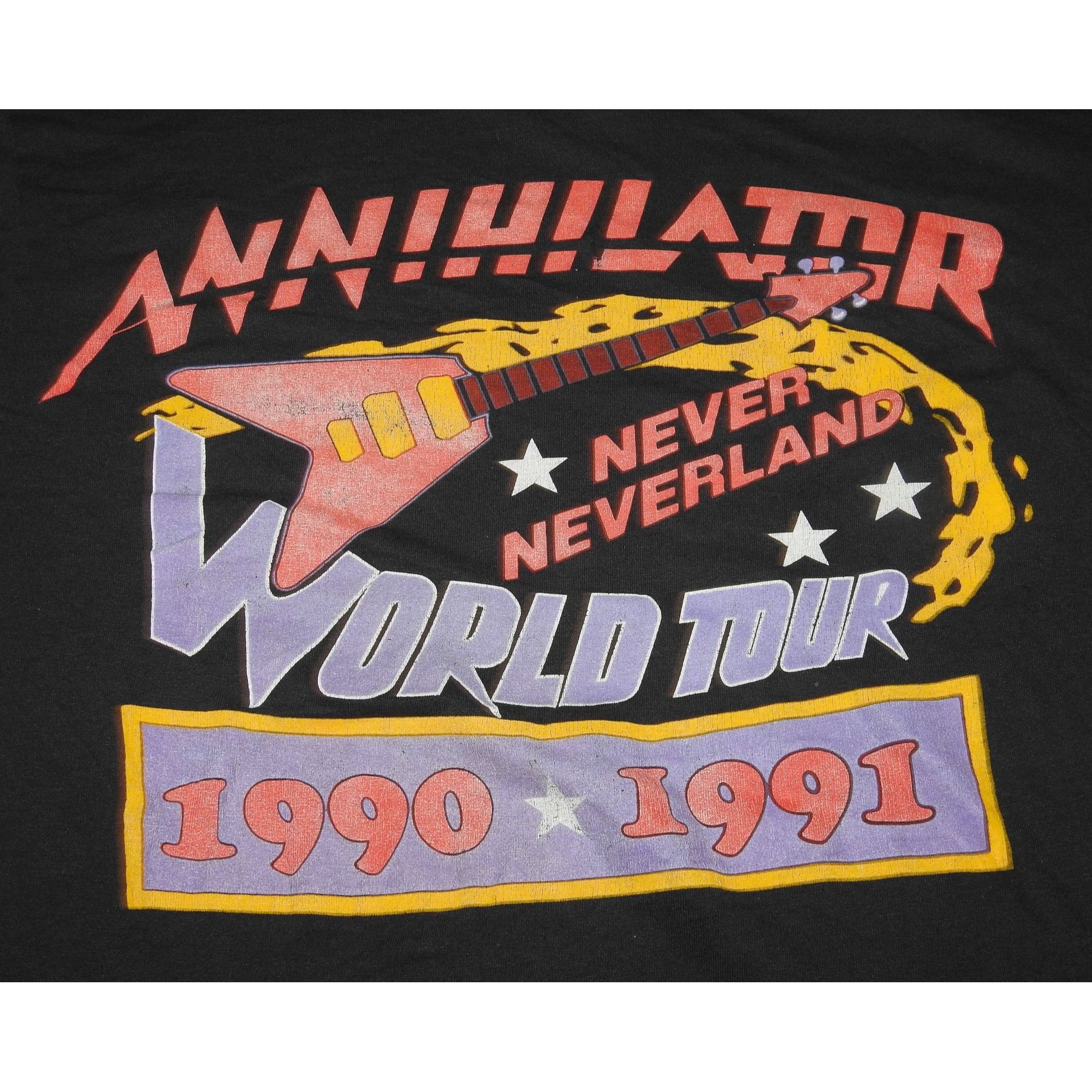 Other Vintage 1990 1991 Annihilator Never Neverland World Tour T-S Size US L / EU 52-54 / 3 - 5 Thumbnail