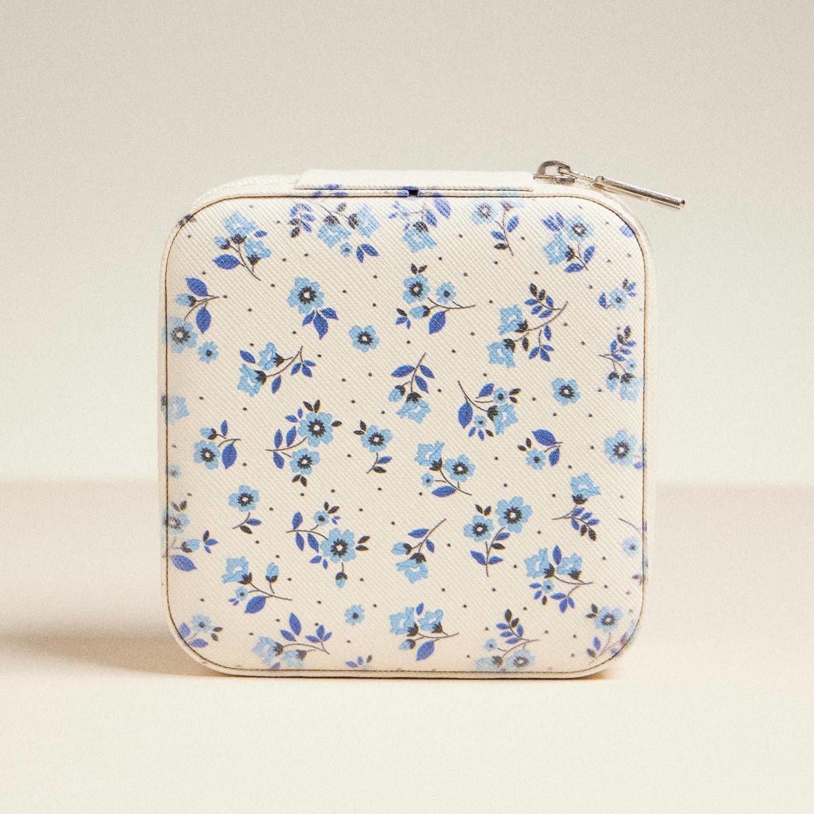 Other Blue Flower Pattern Jewelry Box -Travel Size Size ONE SIZE - 1 Thumbnail