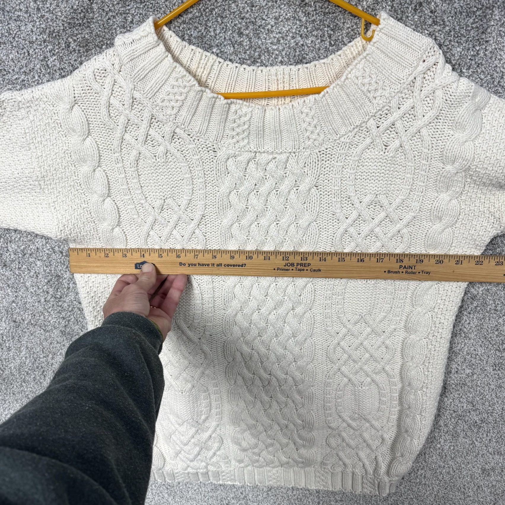 Vintage VINTAGE Cargo Sweater Men Small White Cable-Knit 100% Cotton Crew Neck Pullover Aran Fisherman Classic Size US S / EU 44-46 / 1 - 4 Thumbnail