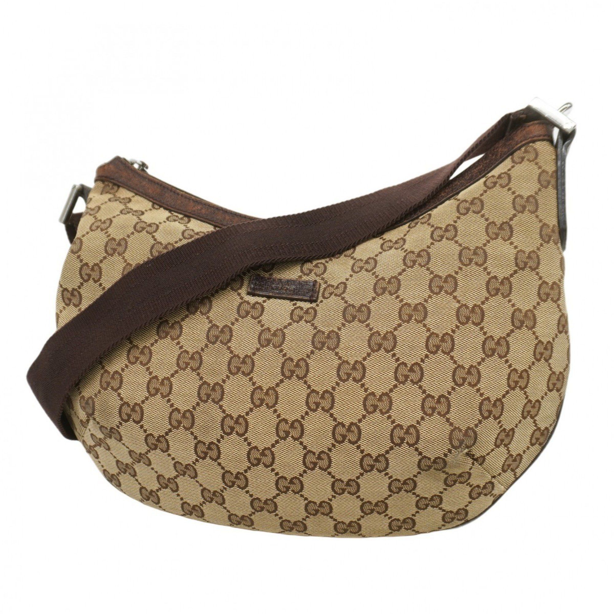 Gucci Shoulder Bag GG Canvas 181092 Brown Women's