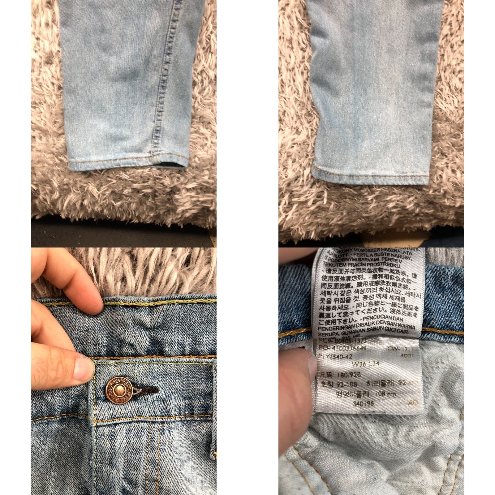 Levi's Levi's 505 Jeans Size 36x34 Regular Straight Belt Loops Blue Denim Men’s 5-Pocket Mid Rise Size US 36 / EU 52 - 8 Thumbnail
