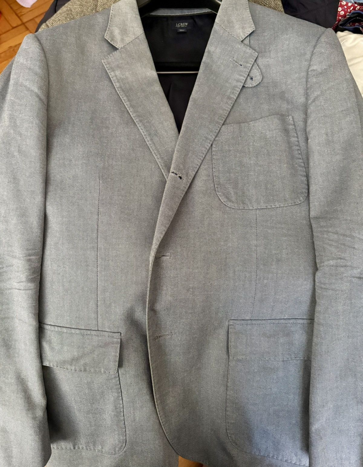 J.Crew J. Crew 46R Sport Coat 100% Cotton Chambray Blue Size 46R - 1 Thumbnail