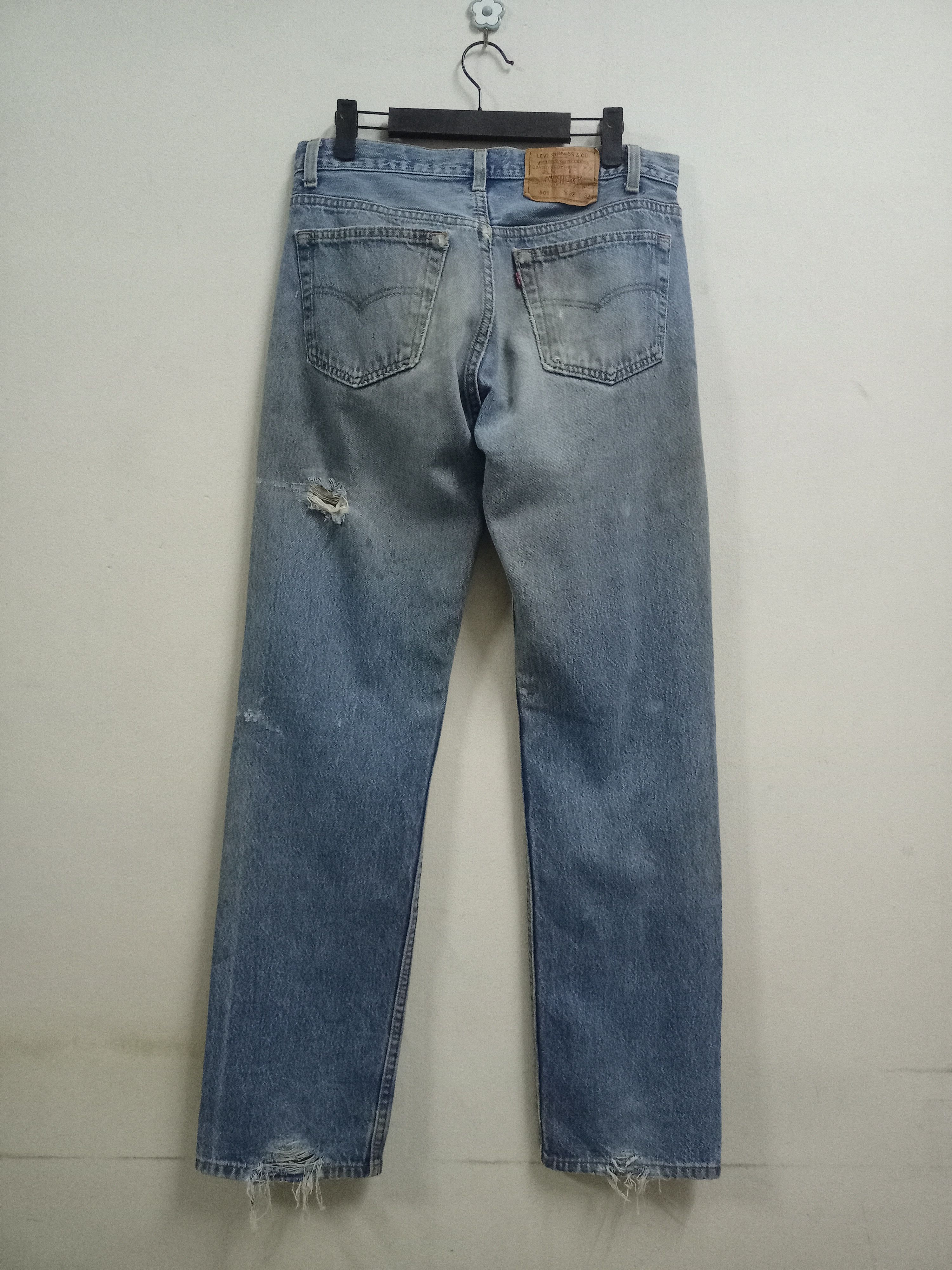 Levi's Vintage 80s Levis 501 Distressed Loose Style Thrashed Jeans Size US 31 - 2 Thumbnail