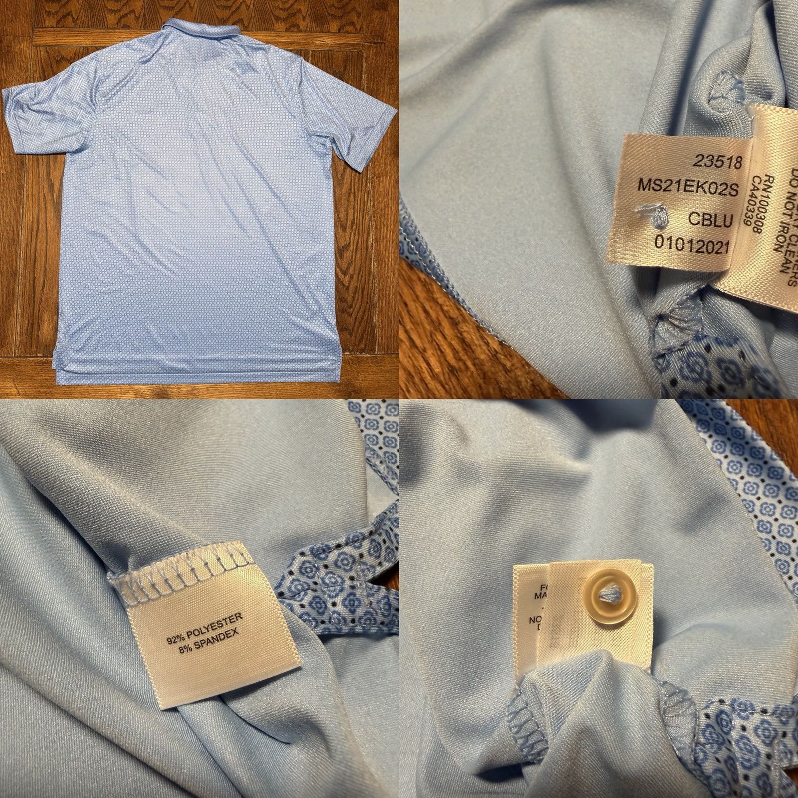 Peter Millar Peter Millar Summer Comfort Blue Geometric Polo Shirt XL Golf Logo Mens Polo Size US XL / EU 56 / 4 - 9 Thumbnail