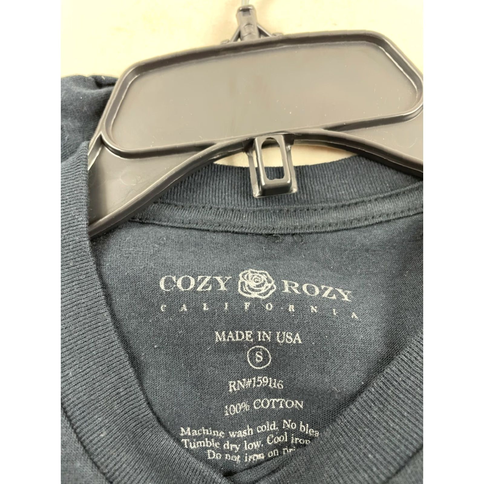 Vintage Cozy Rozy Crop Top Shirt Women's S Navy Blue Dark Sky Cool Nights Shiny Stars Stars Modern Cropped 100% Cotton Breathable Collarless Casual Size S / US 4 / IT 40 - 6 Thumbnail