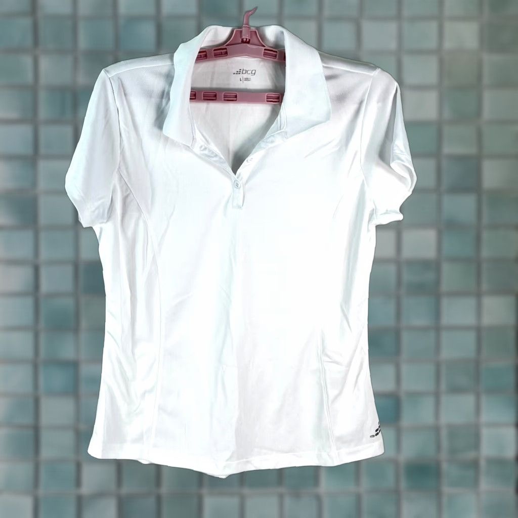 Vintage BCG Tru Wick Womens Short Sleeves Activewear Pullover White Polo L Size L / US 10 / IT 46 - 1 Thumbnail