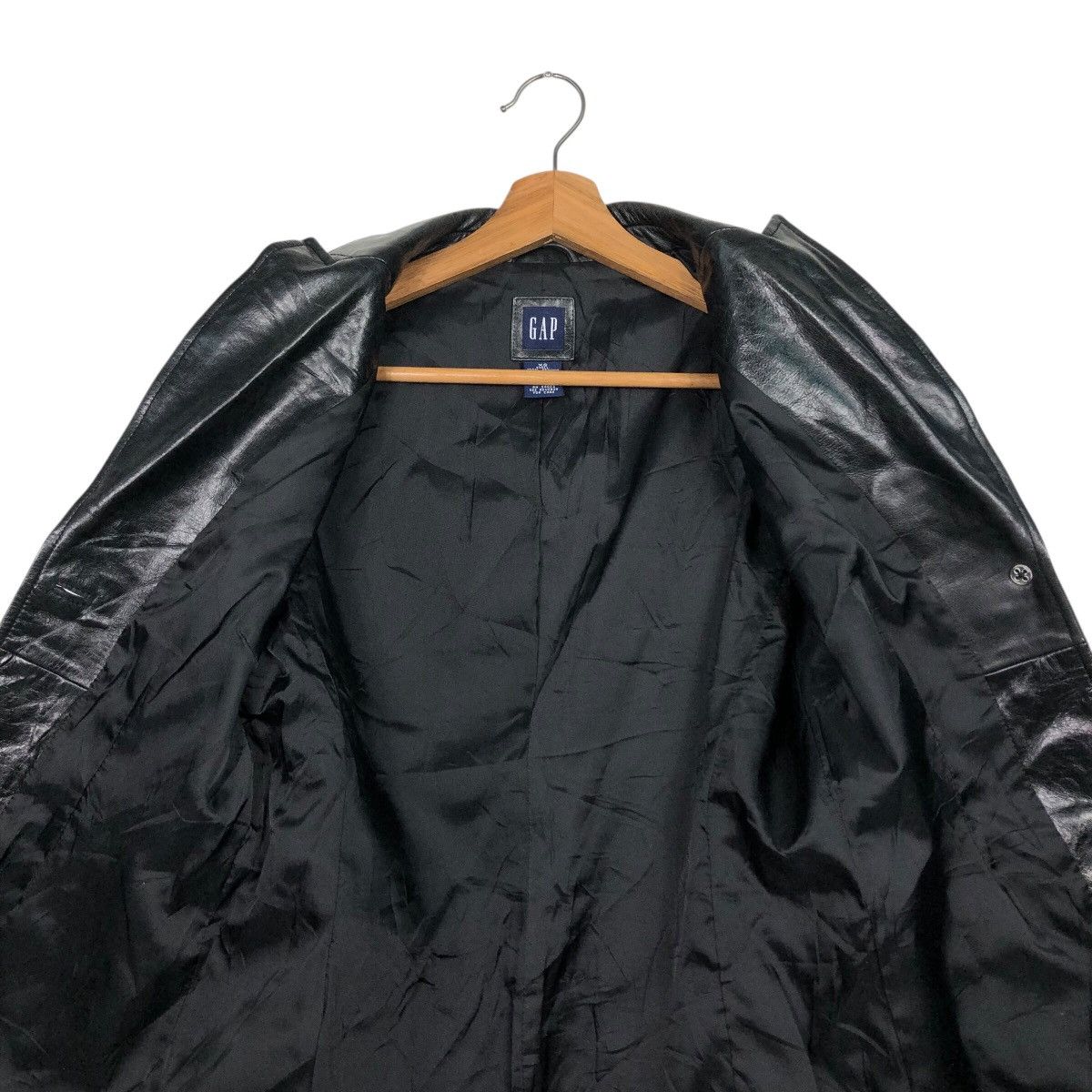 Japanese Brand 📌Rich Black Vintage Biker Leather Jacket Gap Issey Miyake Size US XS / EU 42 / 0 - 15 Thumbnail