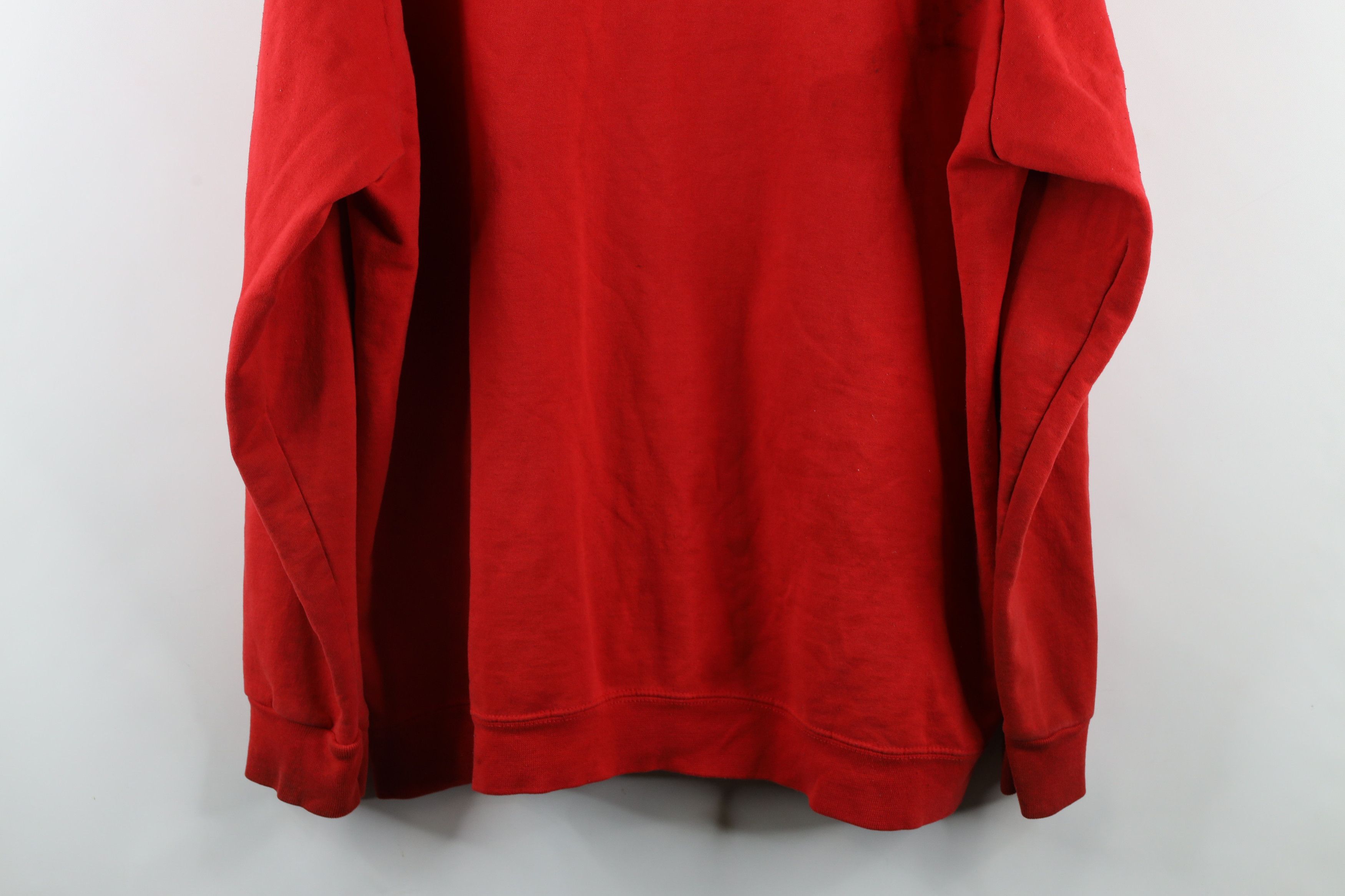 Vintage Vintage 90s Streetwear Blank Full Zip Hoodie Sweatshirt Red Size US XXL / EU 58 / 5 - 18 Thumbnail