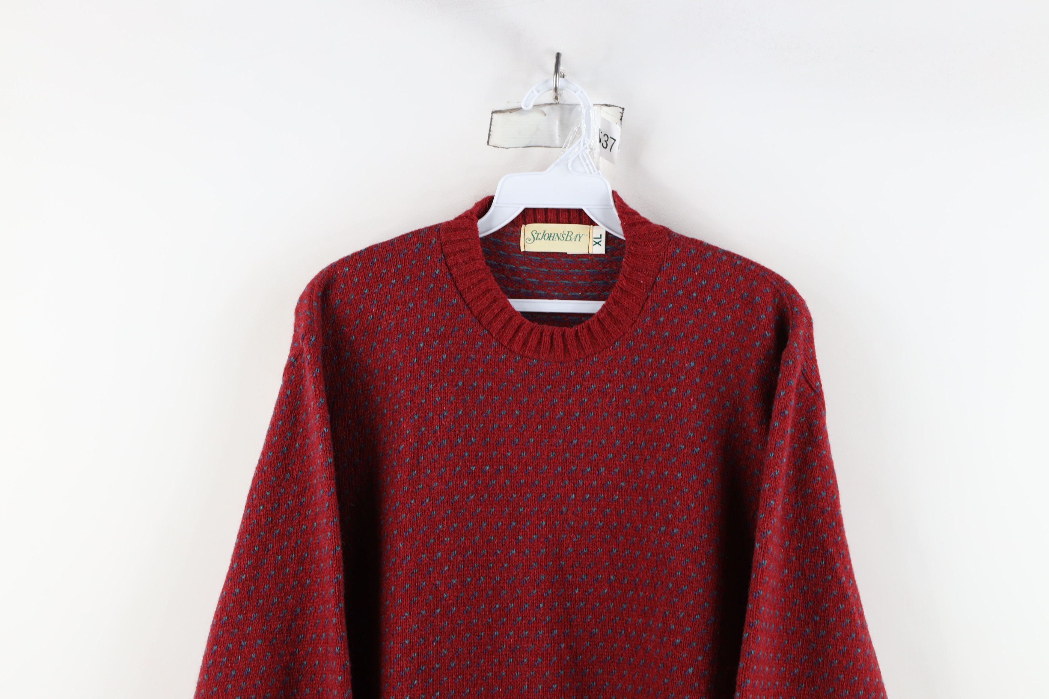Vintage Vintage 90s Streetwear Polka Dot Knit Crewneck Sweater USA Size XL / US 12-14 / IT 48-50 - 2 Thumbnail