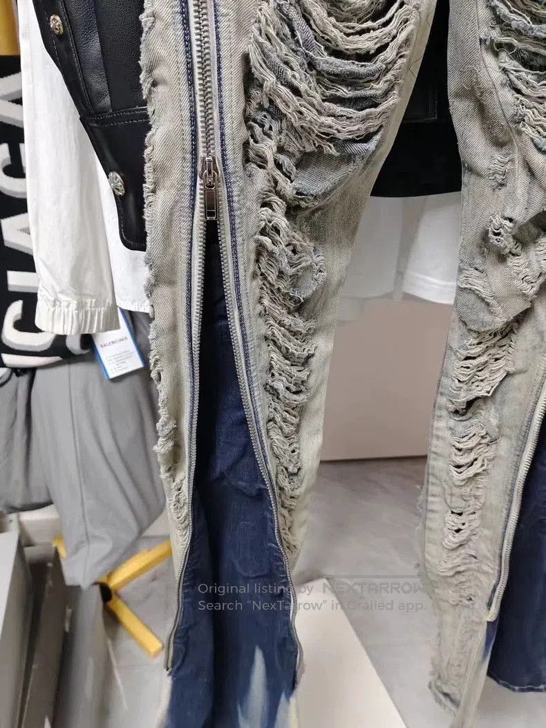 Rick Owens Rick Owens Drkshdw Distressed Zipper Pants. Size US 32 / EU 48 - 4 Thumbnail