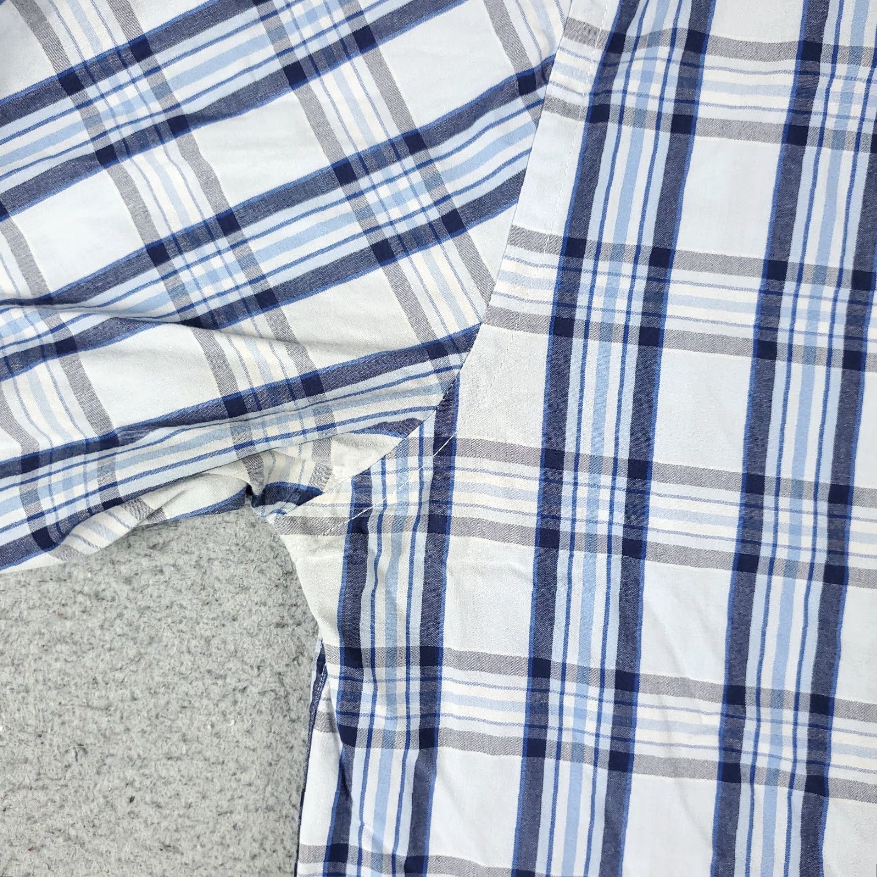 Tommy Hilfiger Tommy Hilfiger Shirt Mens 15.5 Blue Plaid Dress Button Up Long Sleeve Size 40R - 3 Thumbnail
