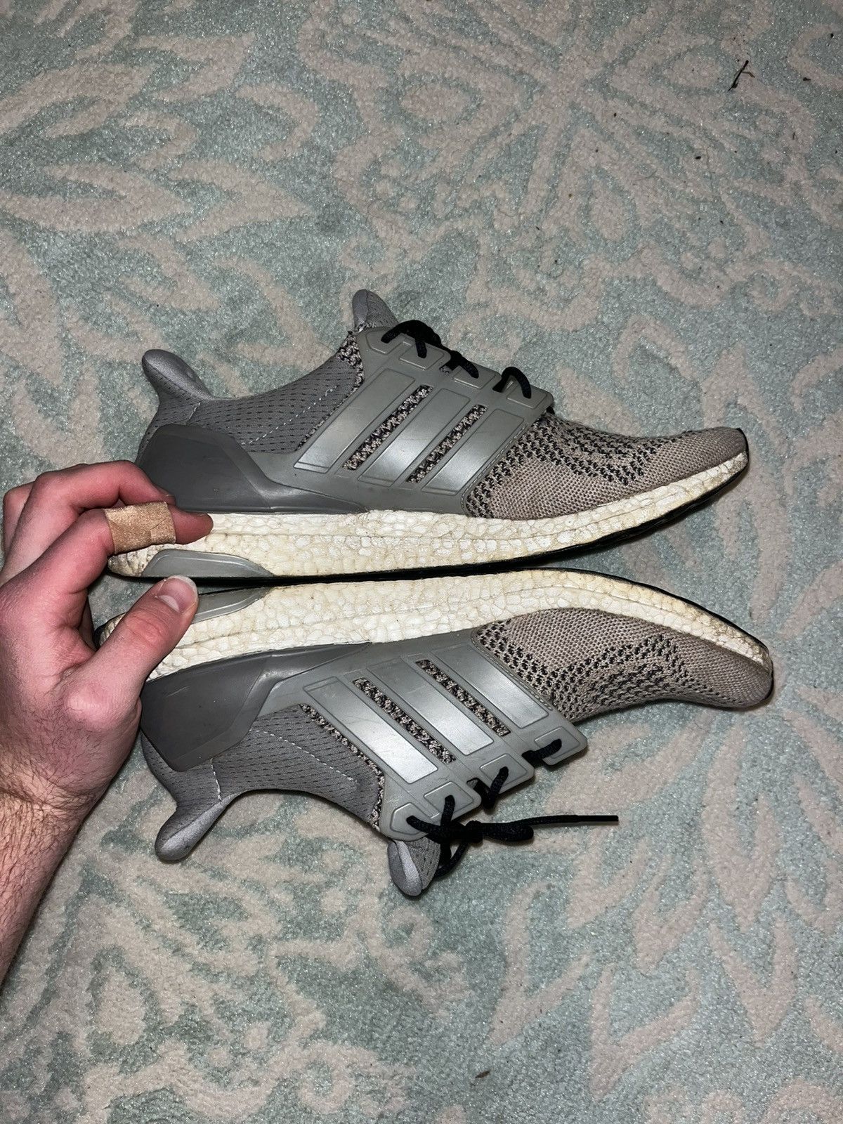 Adidas Heavily worn wool grey adidas ultra boost 1.0 Size US 11.5 / EU 44-45 - 4 Thumbnail