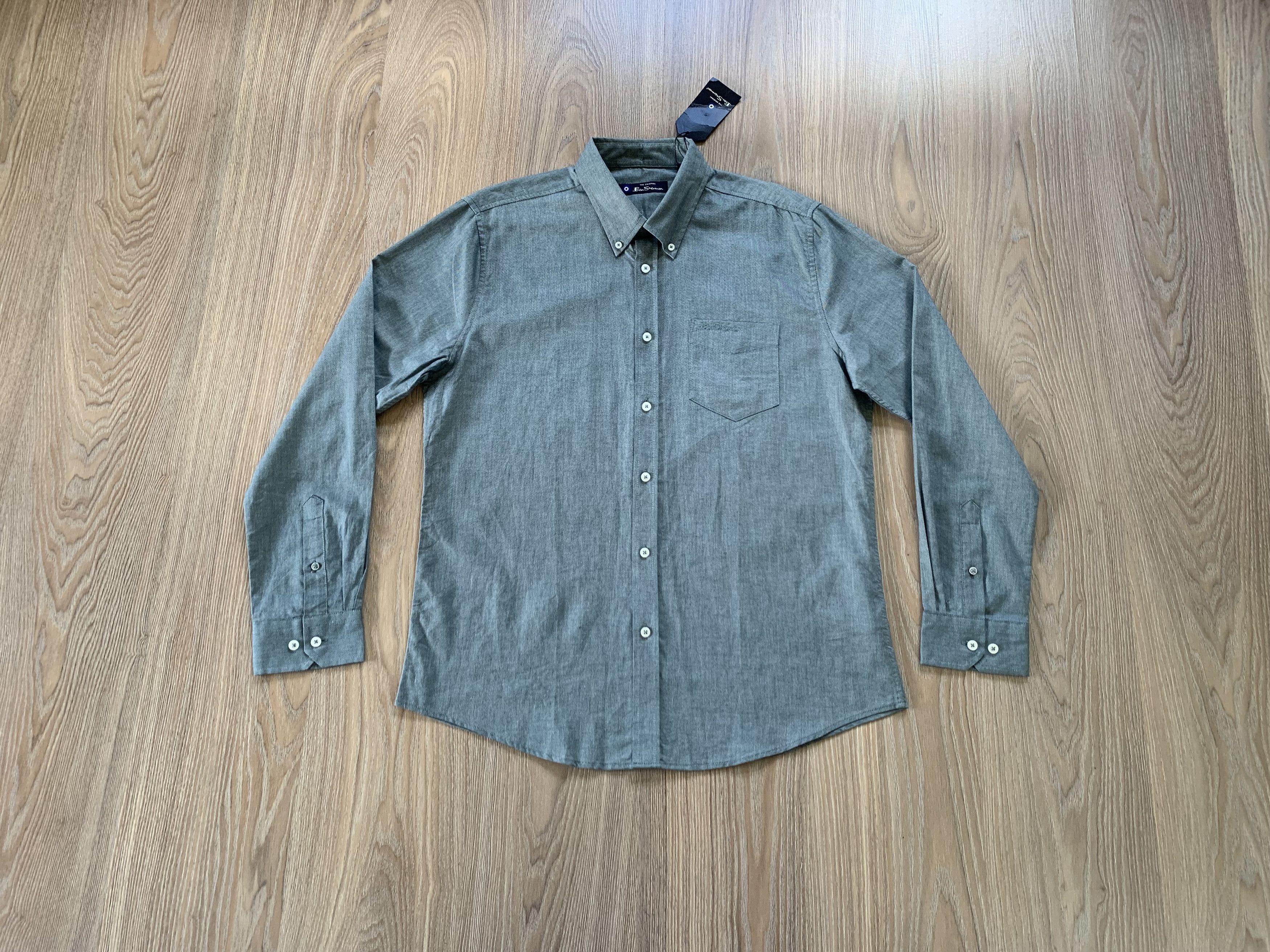 Ben Sherman Ben Sherman Dark Emerald Cotton Button Down Shirt Size US L / EU 52-54 / 3 - 13 Thumbnail