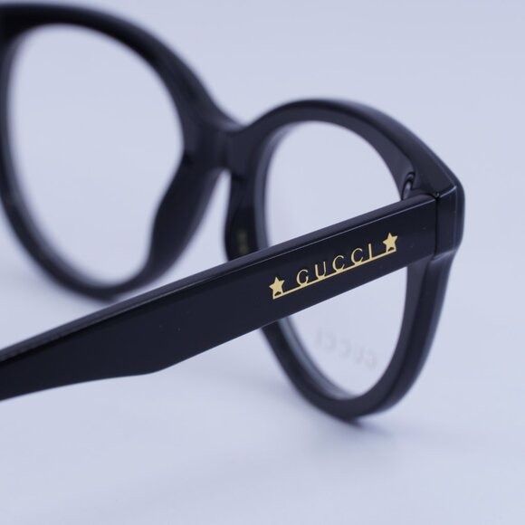 Gucci Gucci GG1590O 004 Eyeglasses Grey Crystal on Black 52mm Size ONE SIZE - 7 Thumbnail