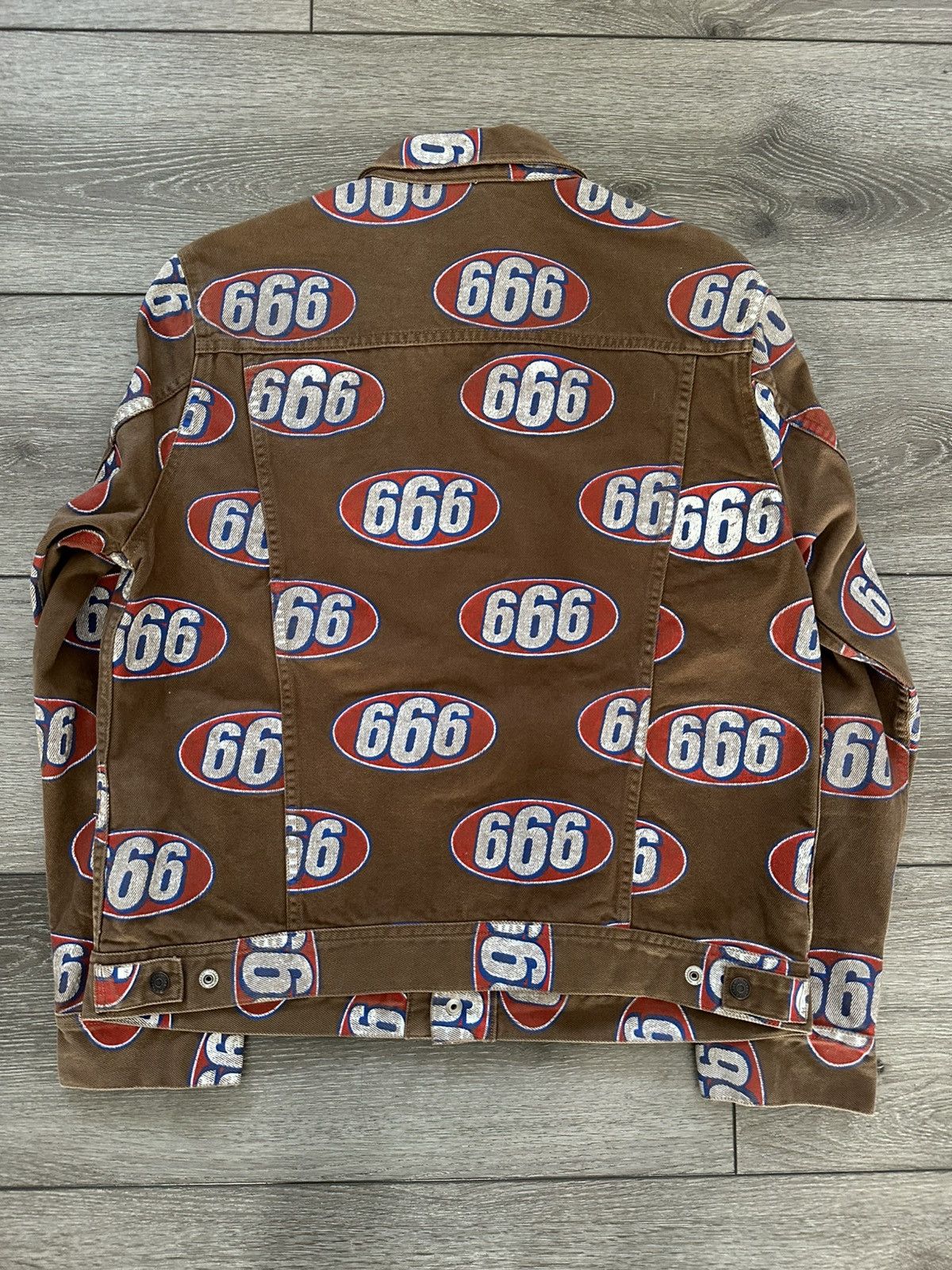 Supreme Supreme 666 Denim Trucker Jacket Brown SS17 Large Size US L / EU 52-54 / 3 - 4 Thumbnail