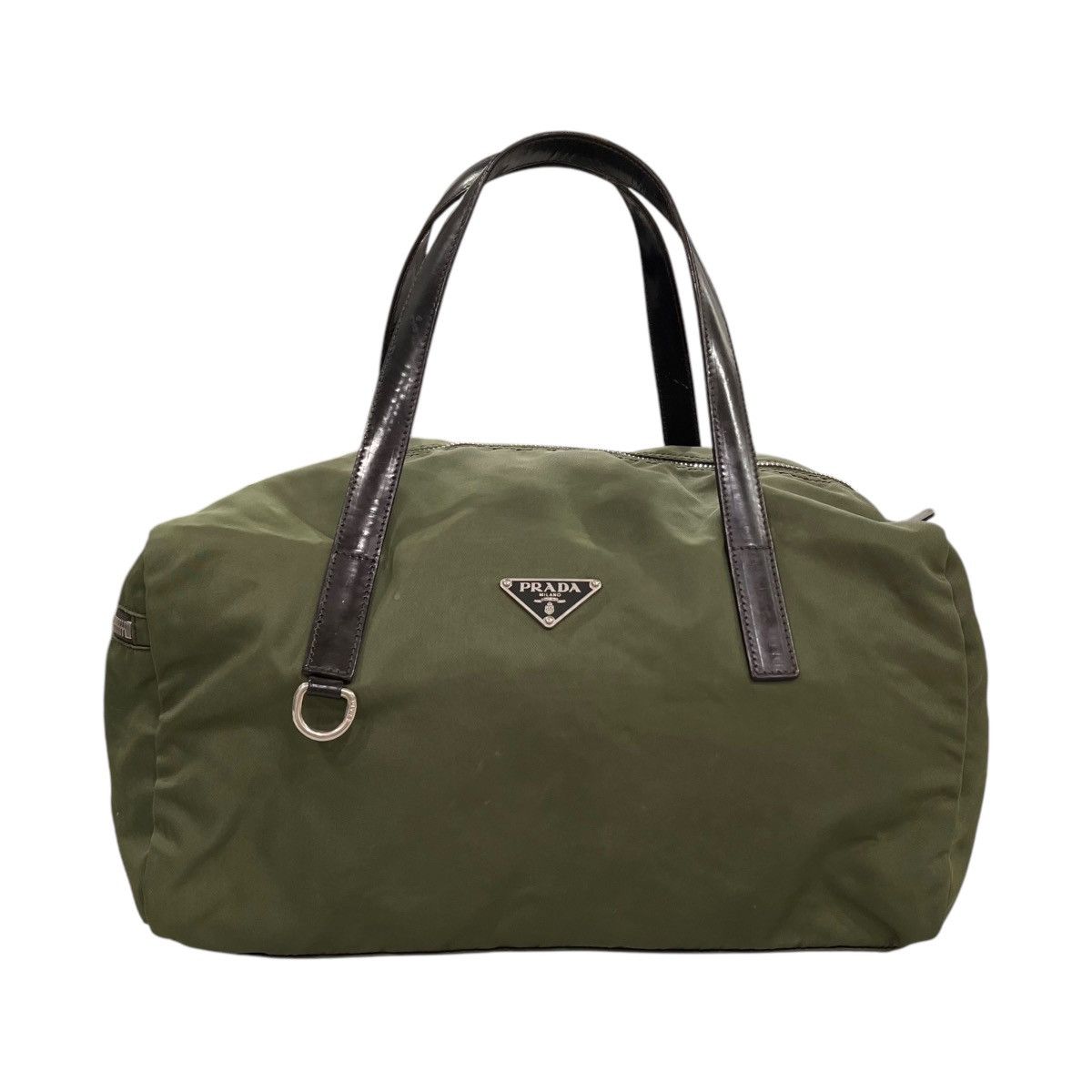 Prada Tessuto Nylon Top Handle Boston Bag in Green, Women's