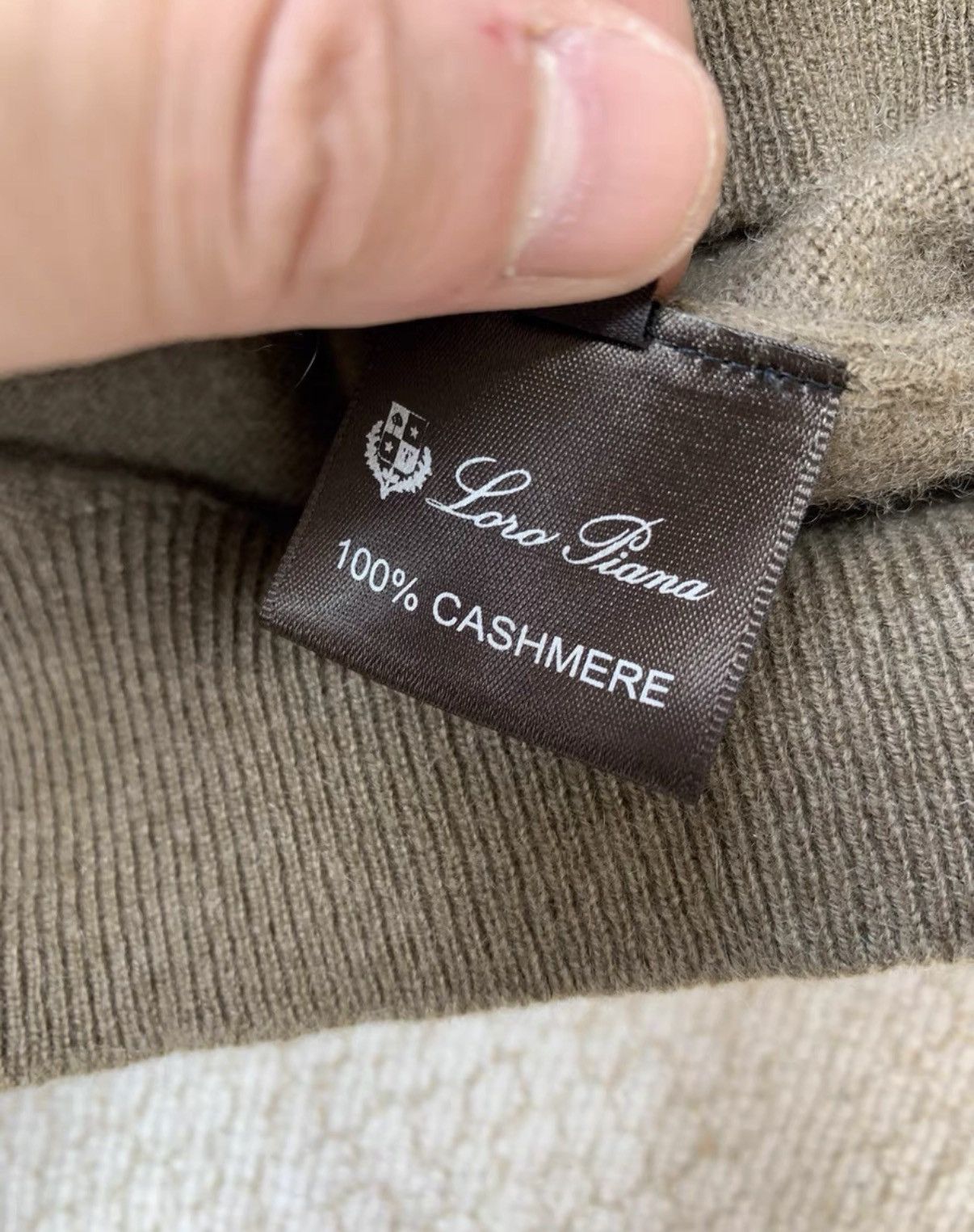 Loro Piana LORO PIANA Men's Brown/Light Beige Pure Cashmere Cardigan Size US L / EU 52-54 / 3 - 3 Thumbnail