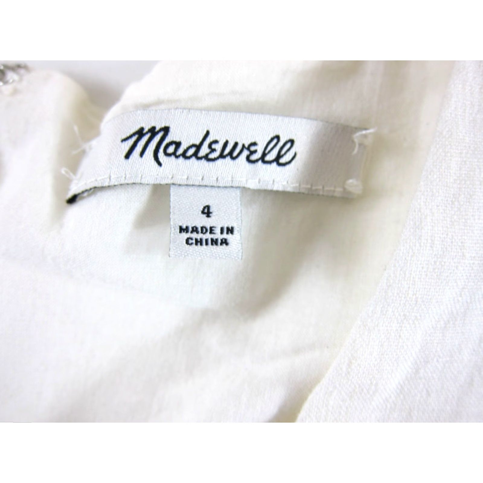 Madewell Madewell Linen Rayon Ivory V-Neck Short Sleeve Midi Dress Size 4 Size 27" / US 4 / IT 40 - 3 Thumbnail