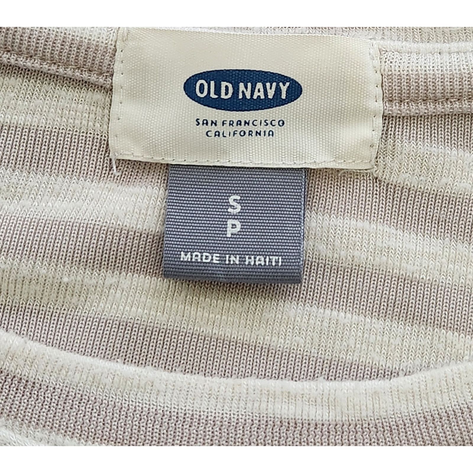 Old Navy Old Navy Tan White Striped Long Sleeves Top Small Size S / US 4 / IT 40 - 5 Thumbnail