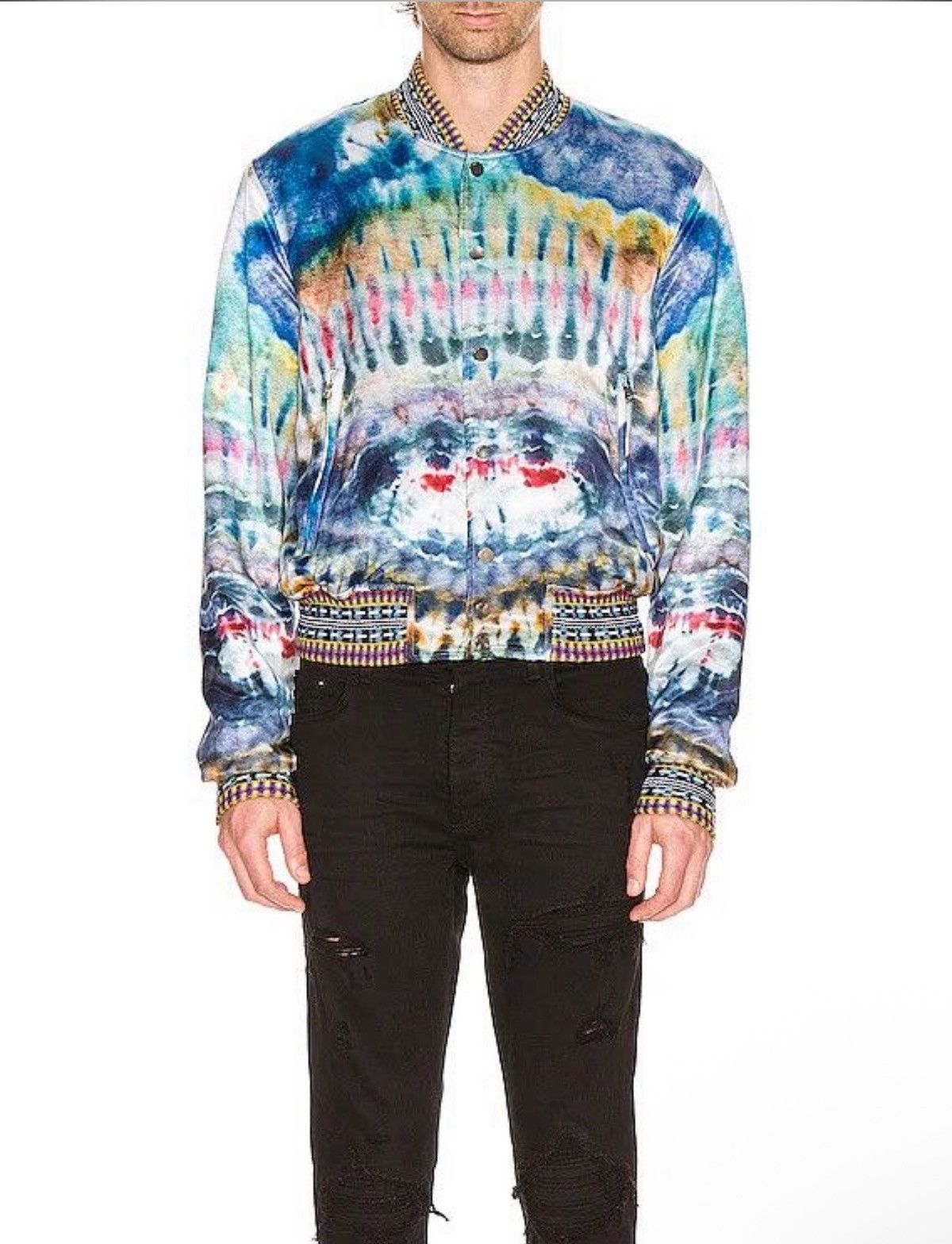 Amiri Amiri Tie Dye Bomber with Embroidered Cuffs Size US M / EU 48-50 / 2 - 3 Thumbnail