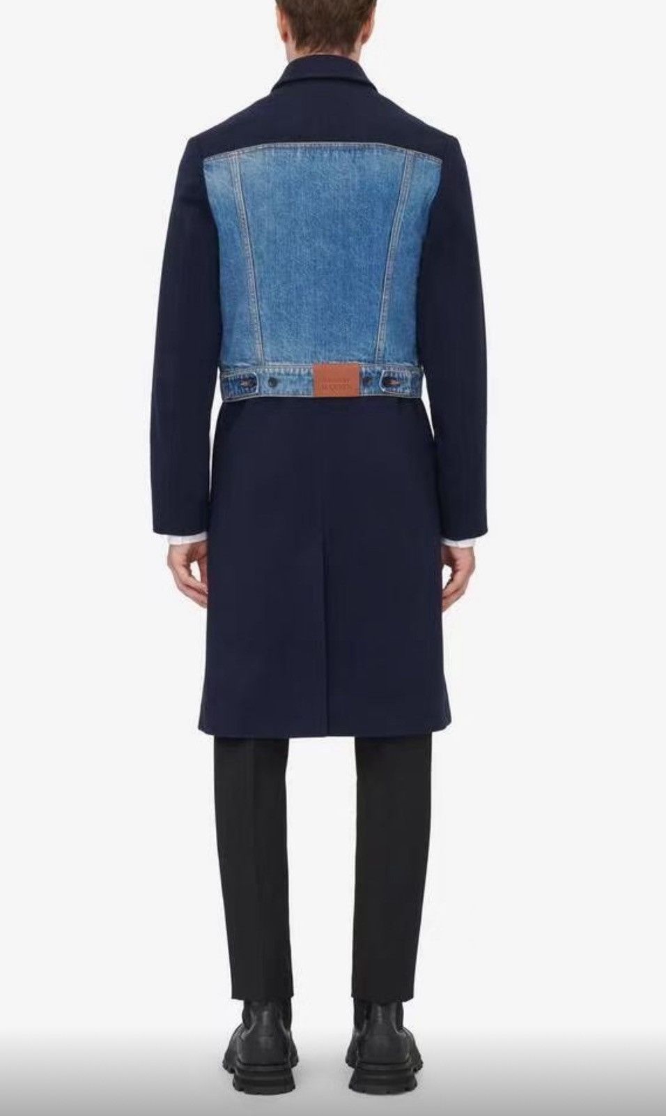 Alexander McQueen Hybrid Overcoat in Navy/blue Washed denim size48 Size US M / EU 48-50 / 2 - 2 Thumbnail