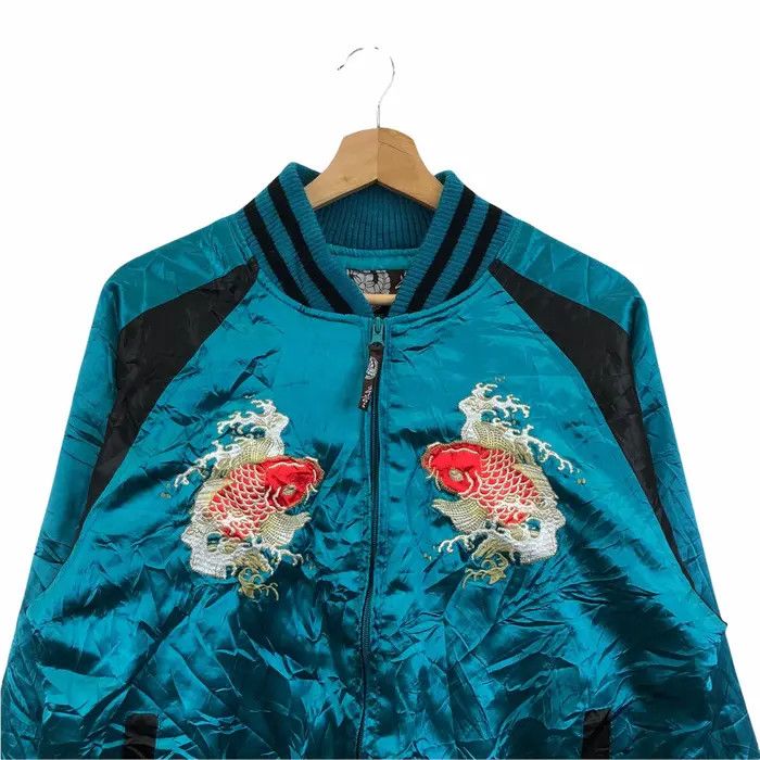 Other Vtg 90’ SUKAJAN JAPAN KOI Fish Embroidery Jacket Windbreaker Size US XL / EU 56 / 4 - 3 Thumbnail