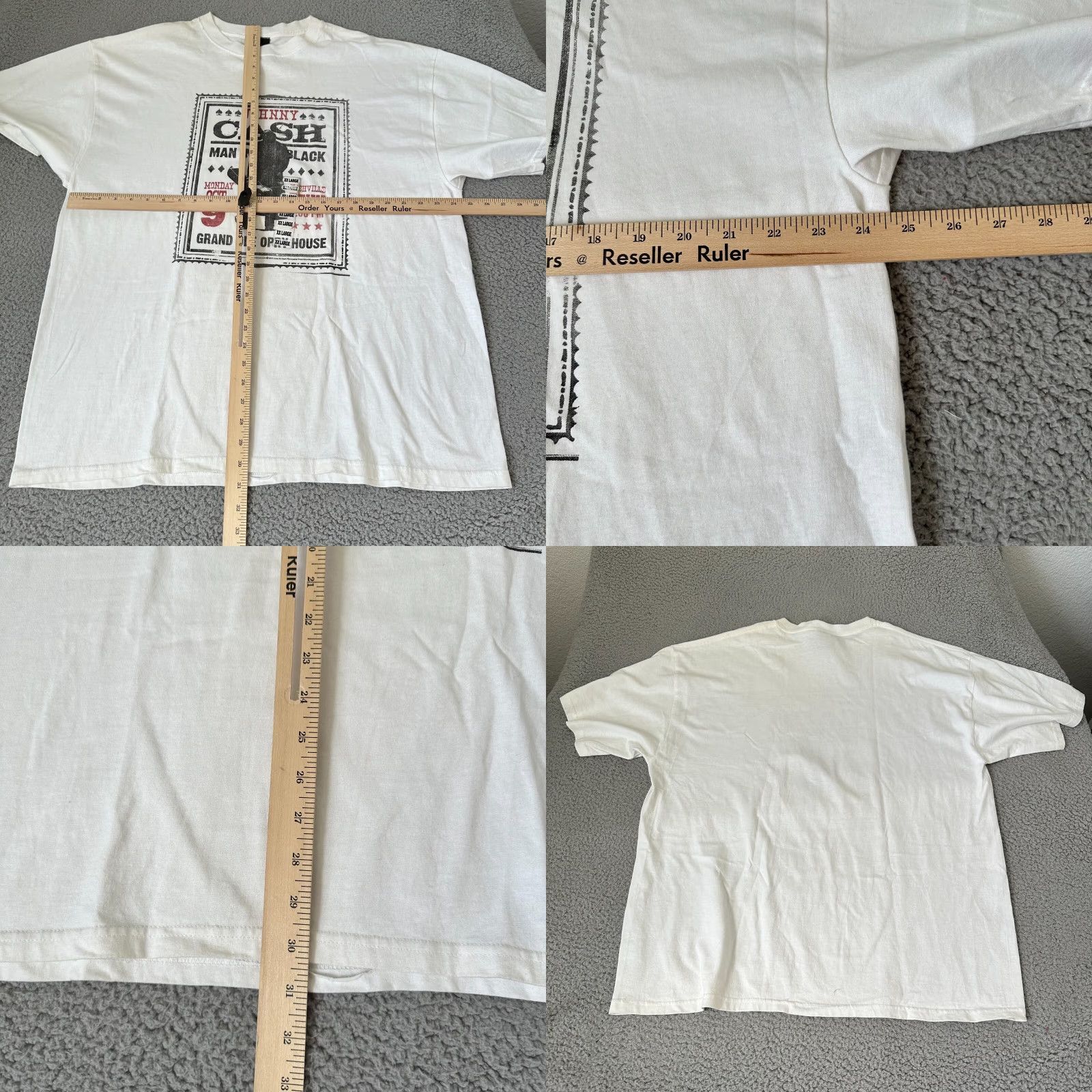 Vintage VINTAGE Johnny Cash Shirt Mens 2X White Cotton Crew Neck Long Sleeve T-Shirt Size US XXL / EU 58 / 5 - 8 Thumbnail