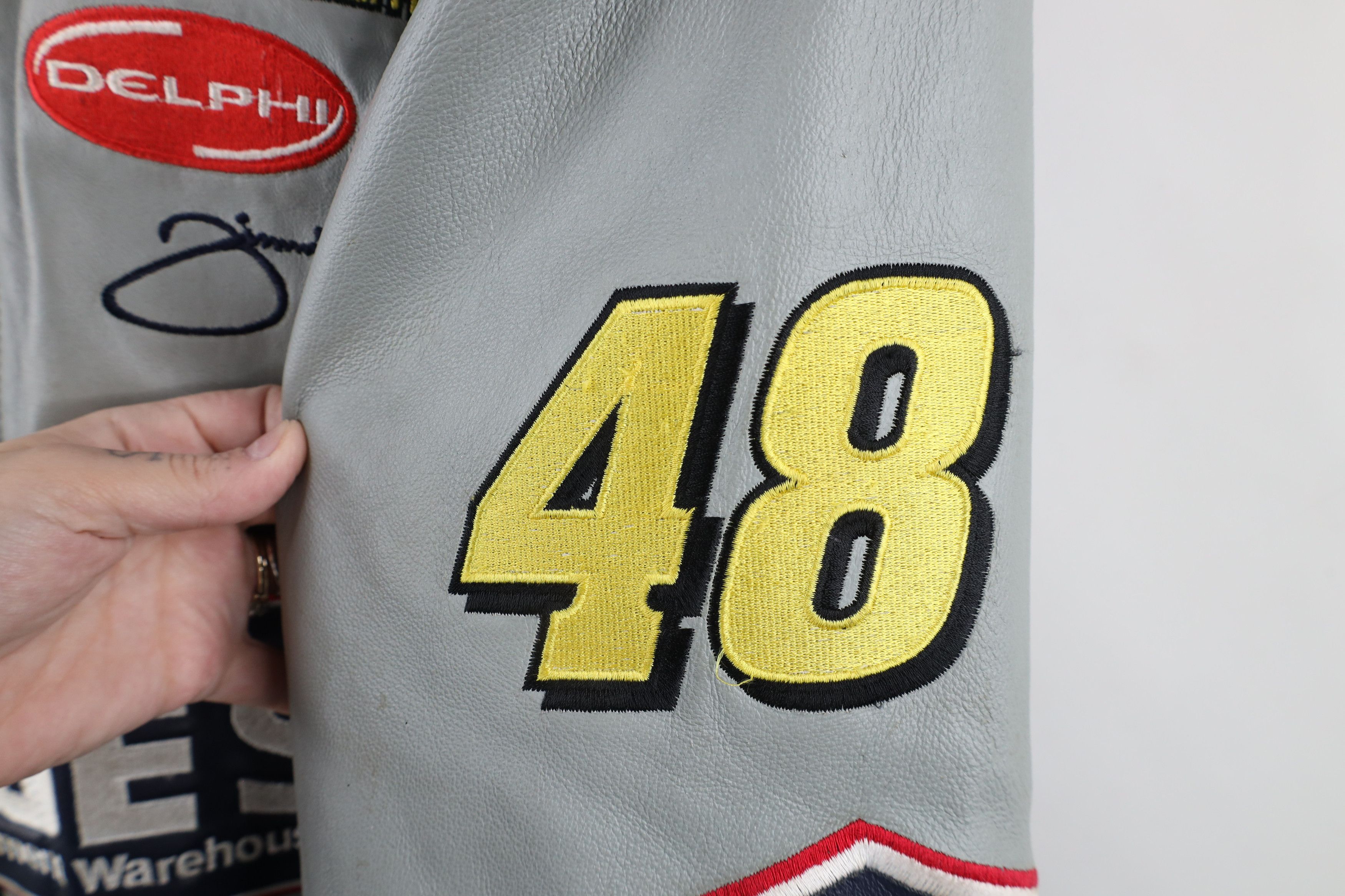 Vintage Vintage NASCAR Leather Jimmie Johnson Pit Crew Racing Jacket Size US L / EU 52-54 / 3 - 10 Thumbnail