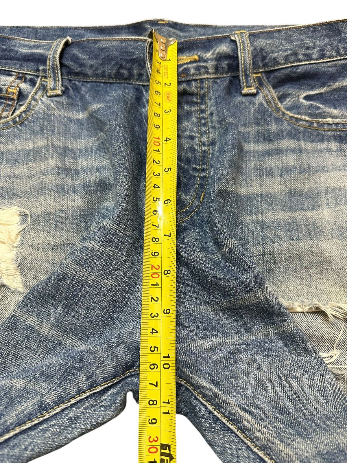 14th Addiction Vintage Japanese Brand Blue Faded Wash Distressed Jeans Size US 34 / EU 50 - 15 Thumbnail