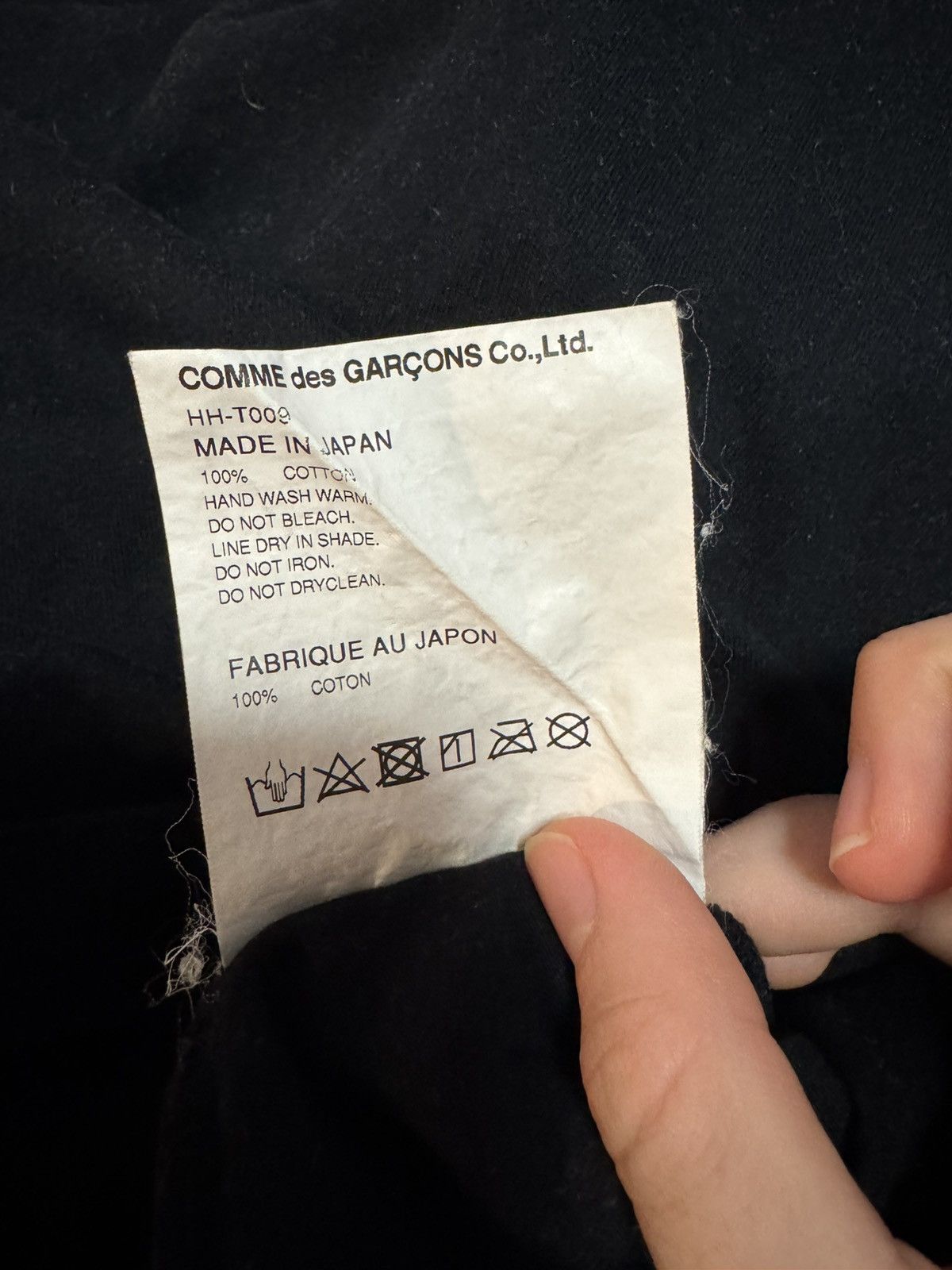 Comme des Garcons Homme Commes Des Garcons Homme Black T shirt Size US S / EU 44-46 / 1 - 5 Thumbnail