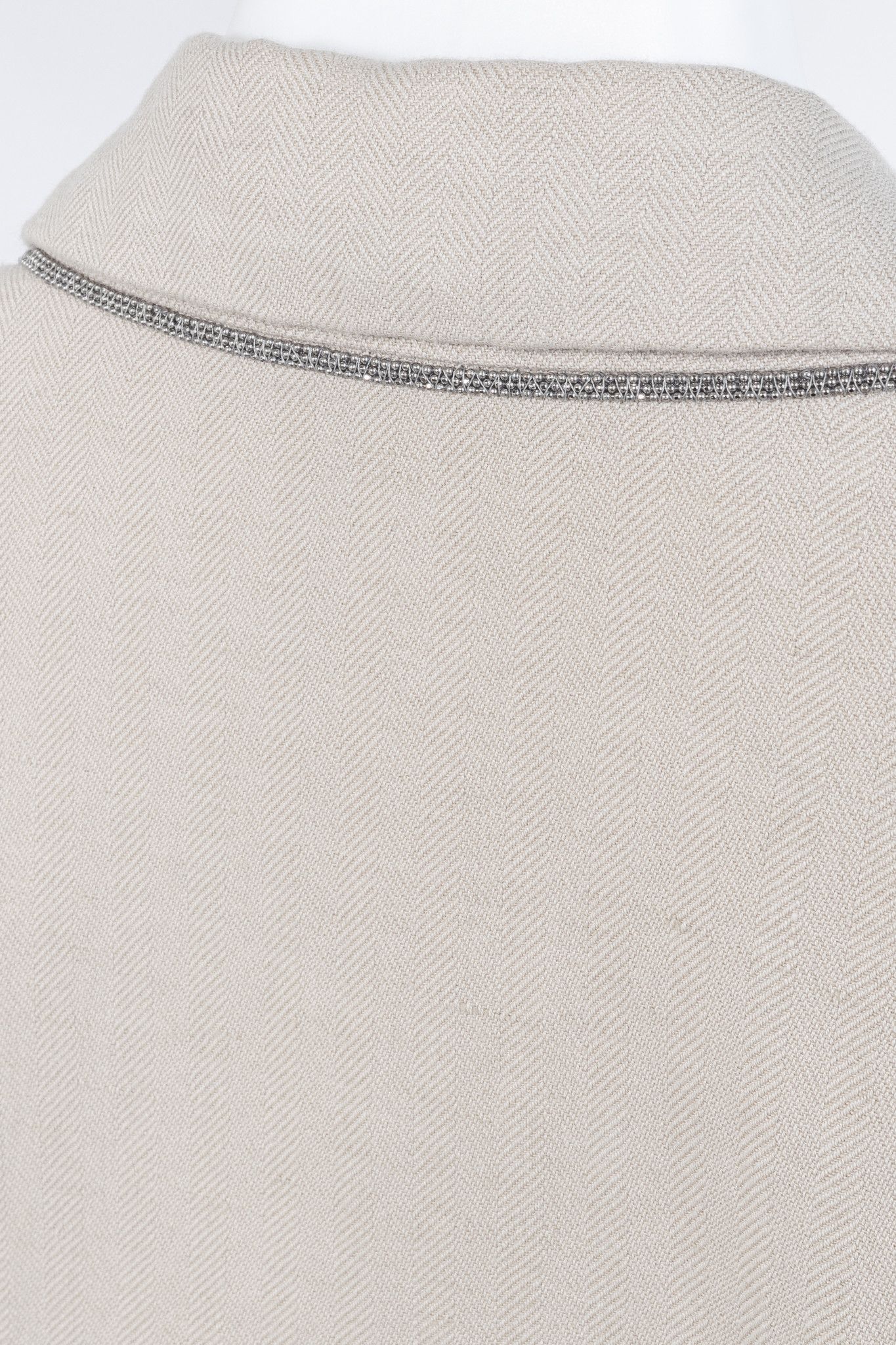 Brunello Cucinelli Brunello Cucinelli SS18 Cotton & Linen Monili-Trim Blazer Size 3XL / US 20-22 - 7 Thumbnail