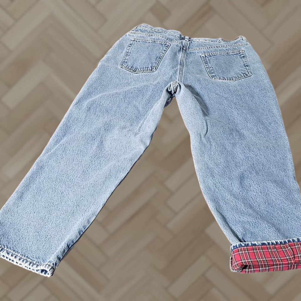 Vintage LL Bean Womens Jeans Denim 36x28 Flannel Lined Size 20 Blue Regular Inseam 28 Womens Jeans Size 42" / US 20 - 1 Thumbnail