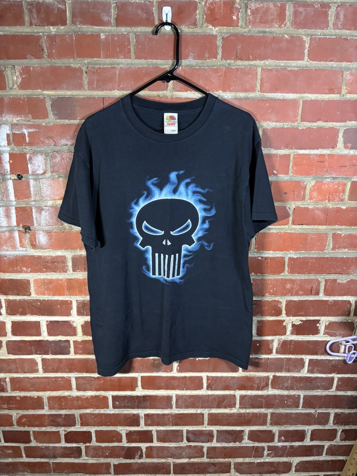 Marvel Comics Vintage Y2K Marvel The Punisher Flames Skull Shirt Sz Large Size US L / EU 52-54 / 3 - 1 Thumbnail
