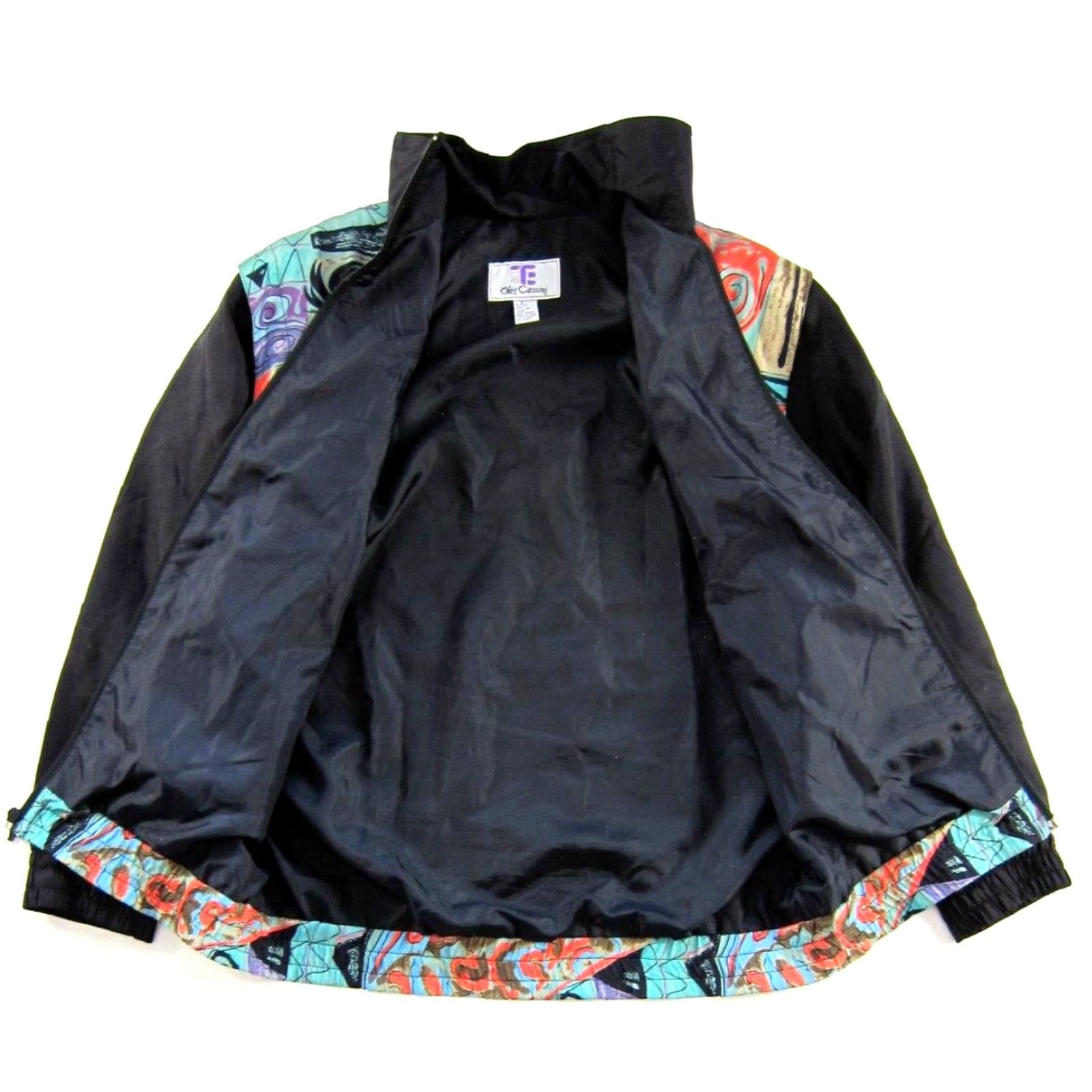 Oleg Cassini Vtg Oleg Cassini Silk Abstract Blue Windbreaker Jacket S-L Oversize Zip Women's Size S / US 4 / IT 40 - 5 Thumbnail