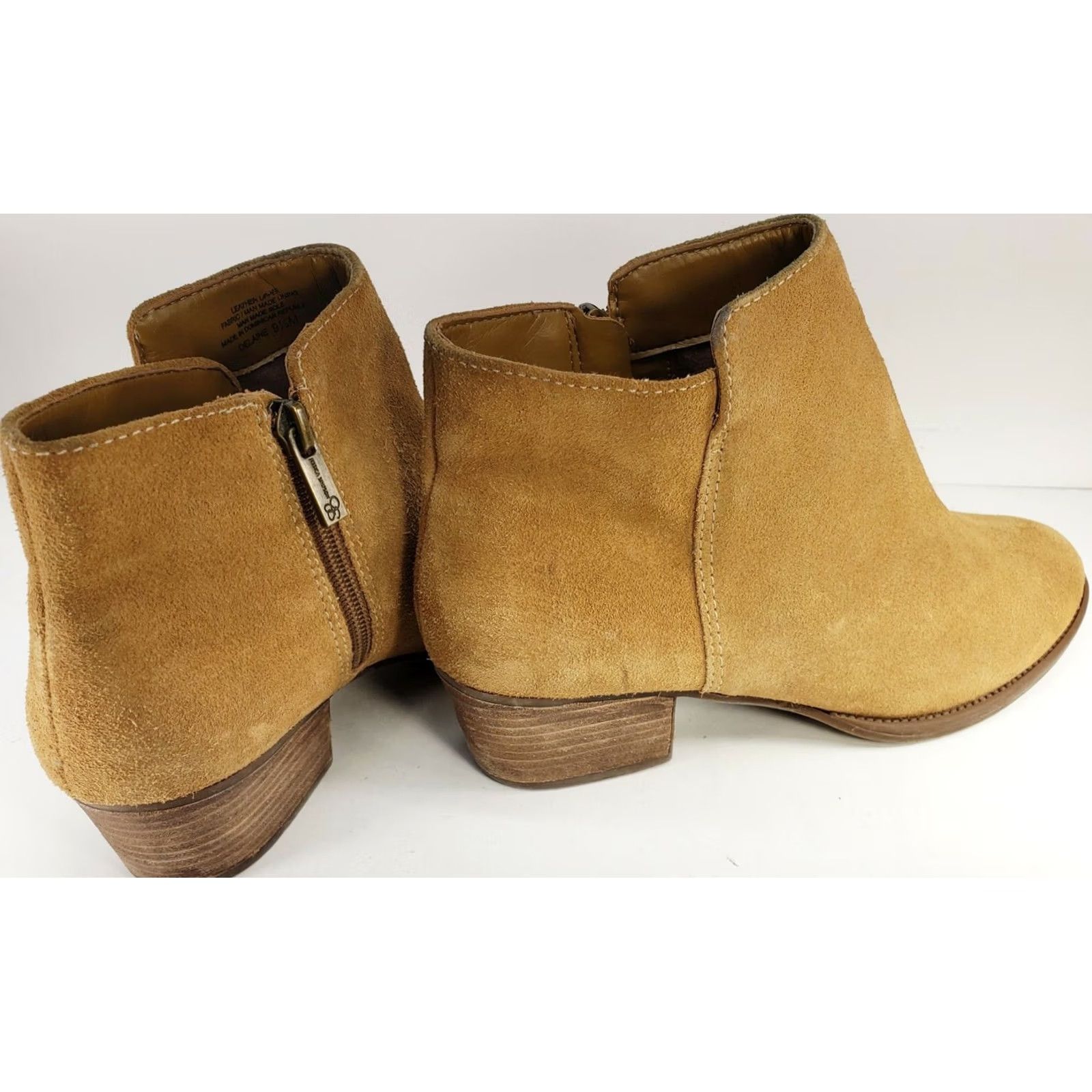 Jessica Simpson JESSICA Simpson Delaine Women's Ankle Boots Tan Suede Leather Block Heel Zip 9.5M Boots Size US 10 / IT 40 - 4 Thumbnail