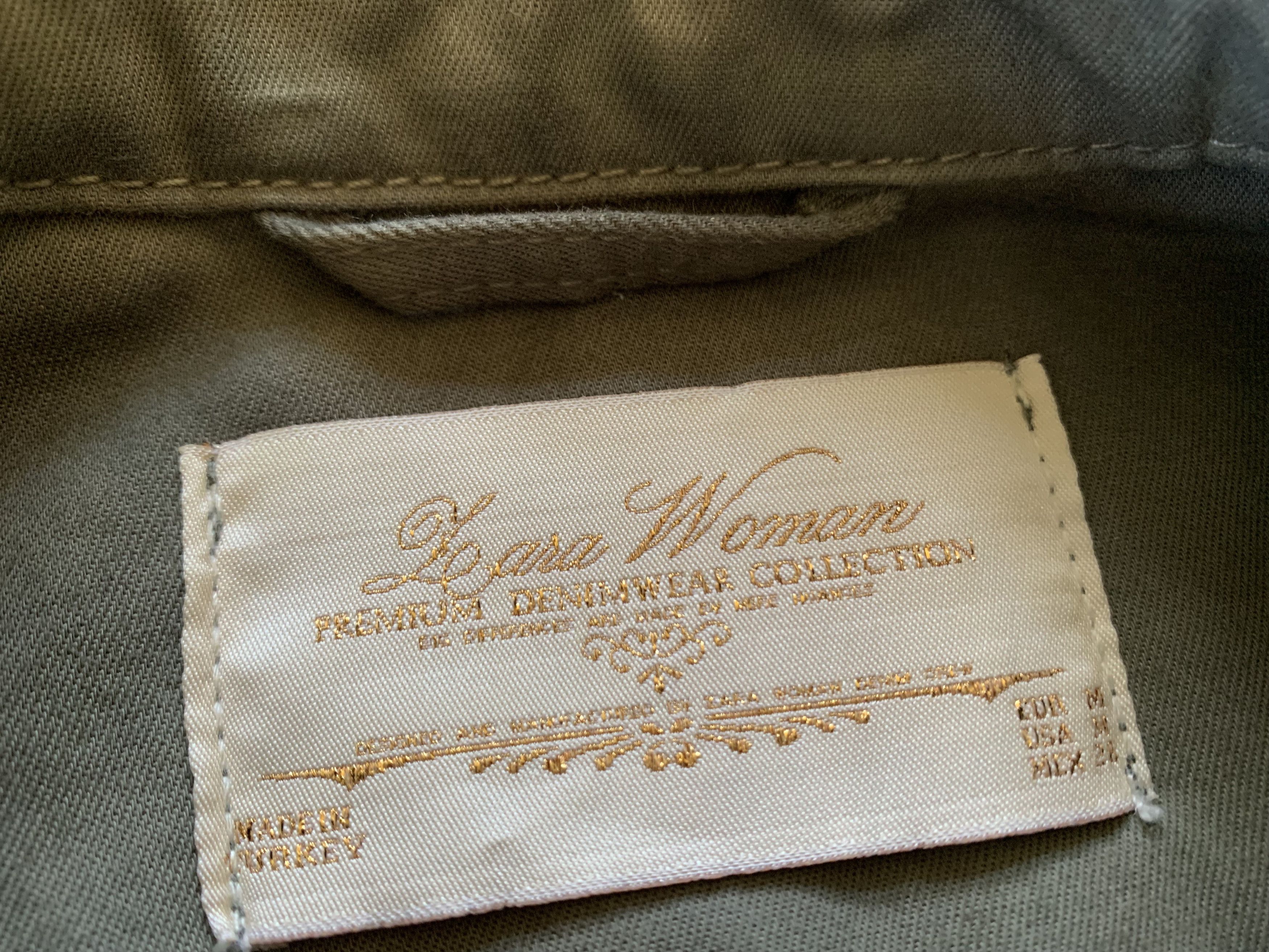 Other Zara Woman Premium Denim Military Patch Olive Green Jacket Size M / US 6-8 / IT 42-44 - 6 Thumbnail